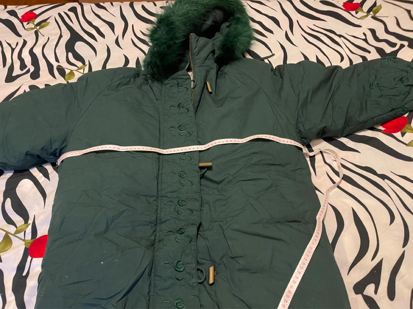 Women's Green Winter Coat with Fur Hood - photo 2