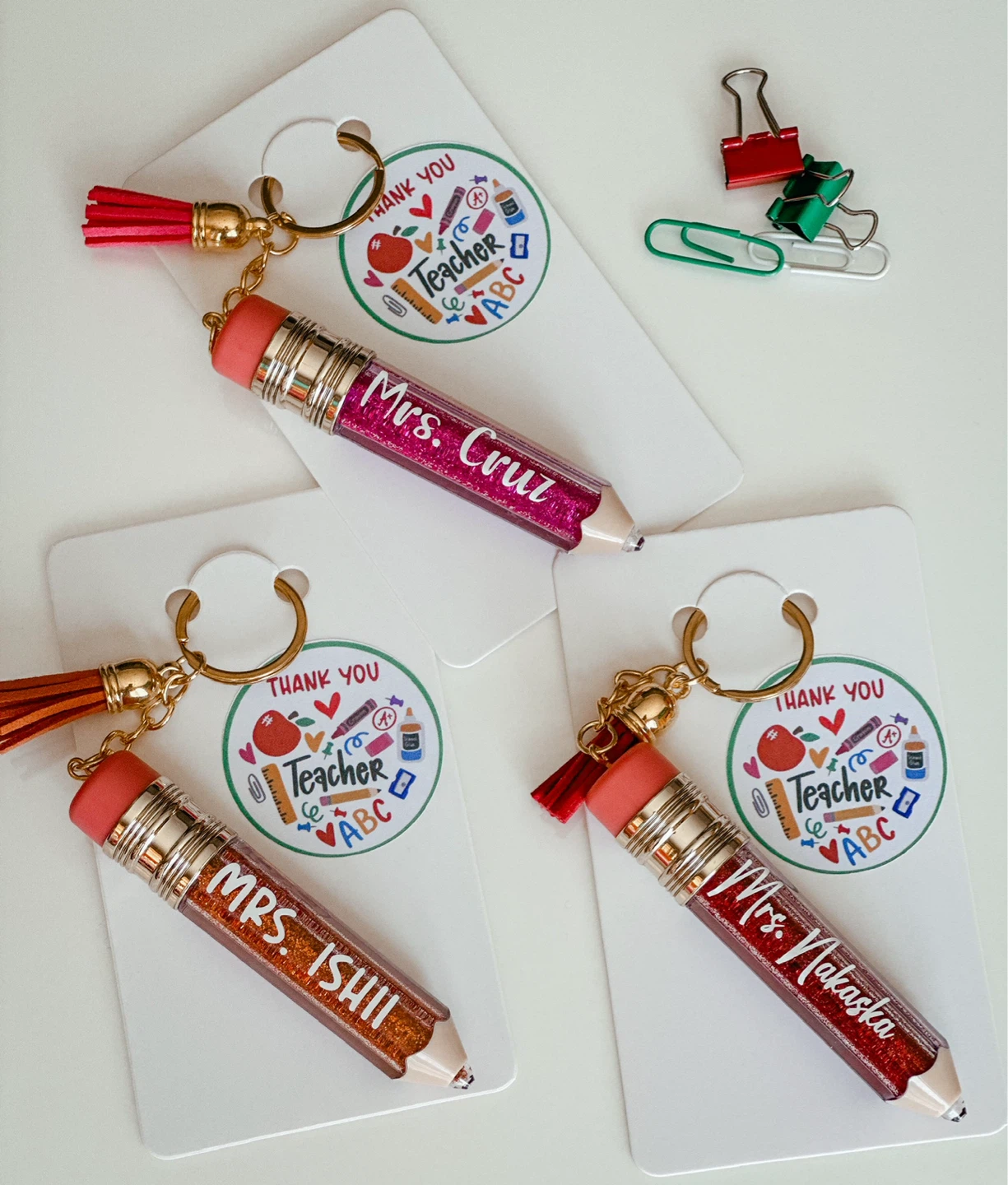 Personalized Pencil Keychain/ Teacher Appreciation Gift - photo 2