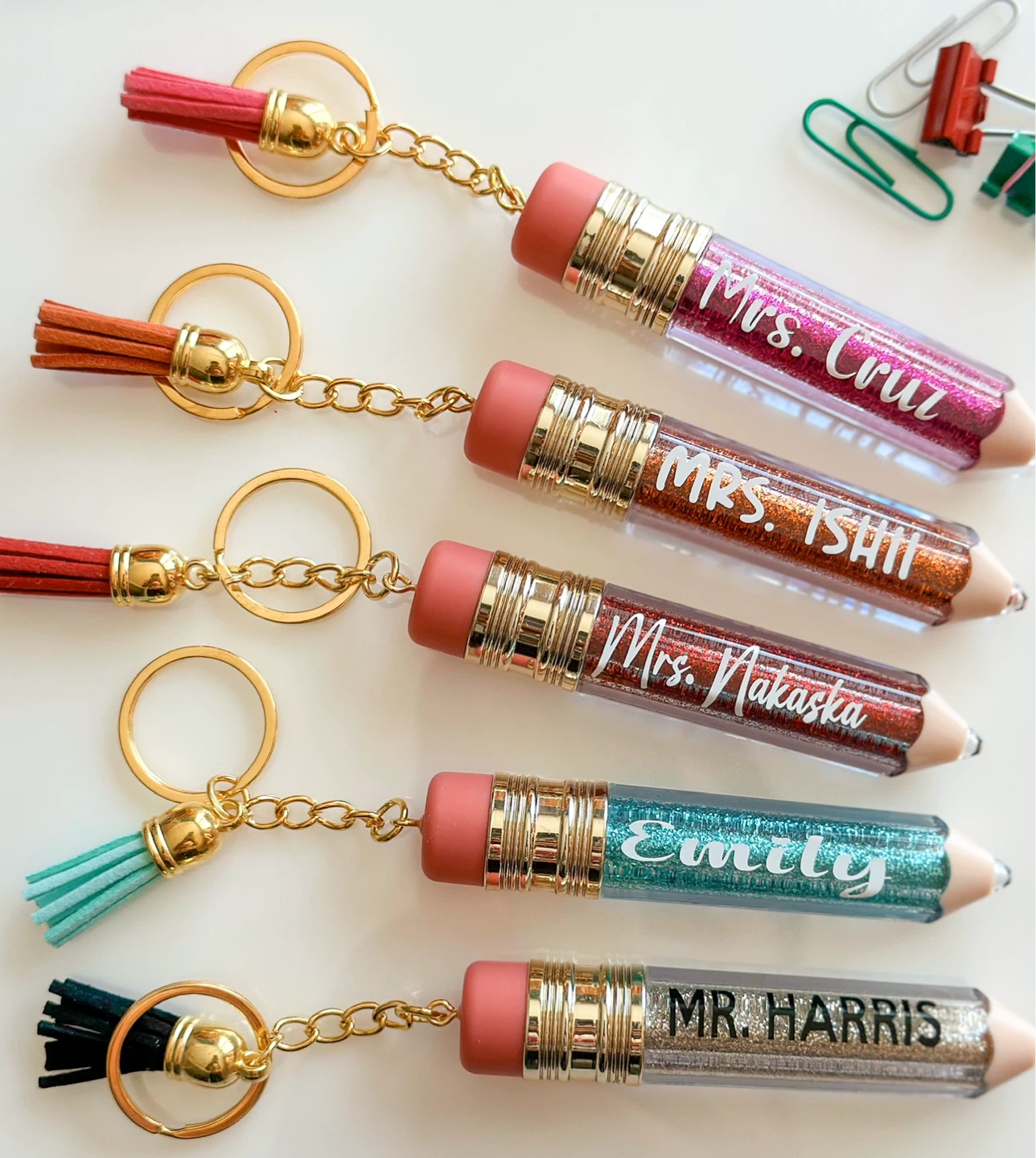 Personalized Pencil Keychain/ Teacher Appreciation Gift