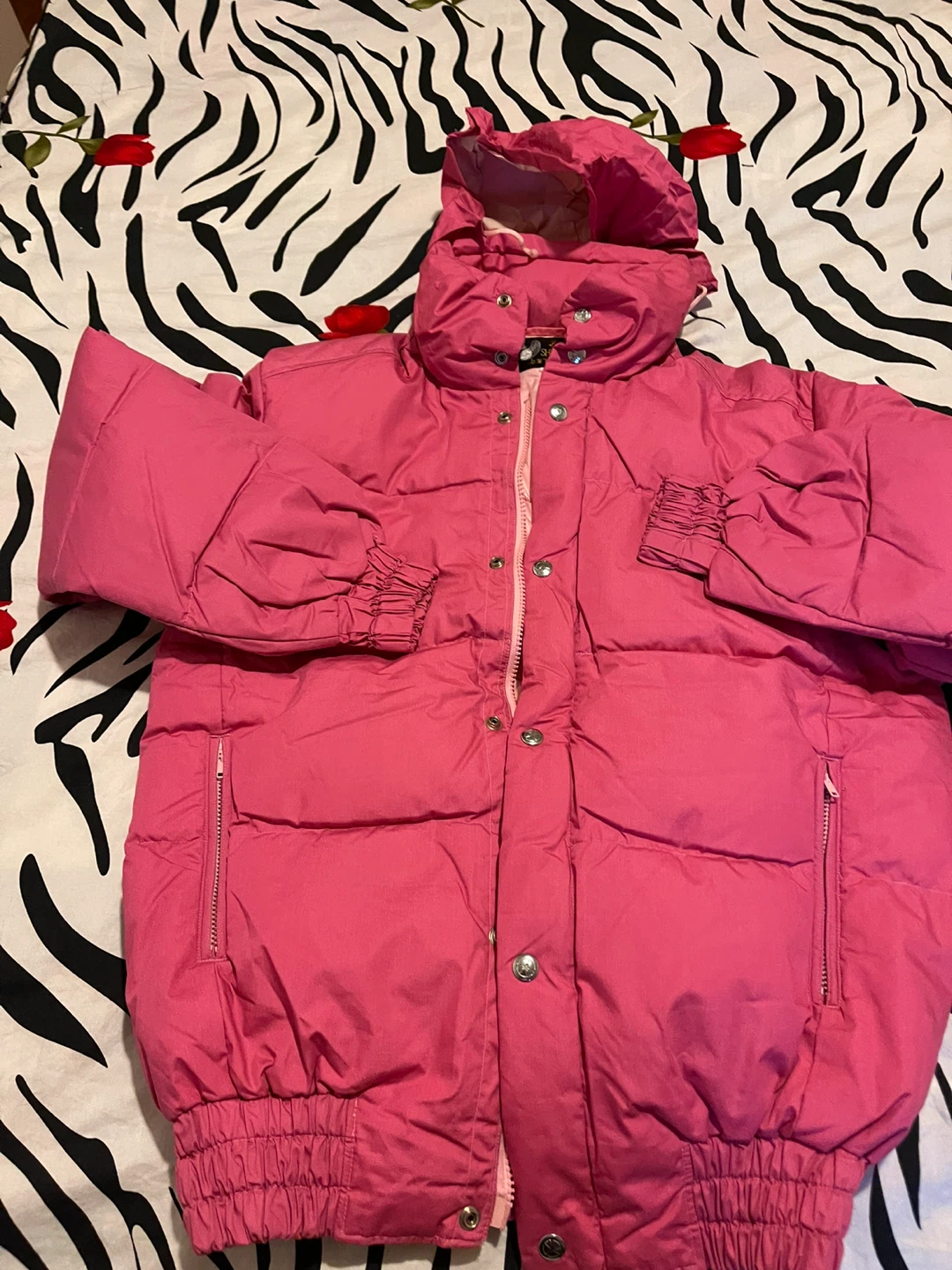 Pink  colour white goose down Jacket - photo 3