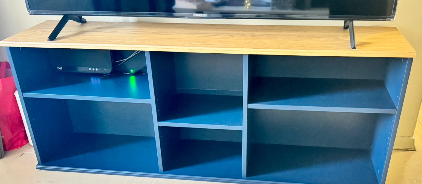 IKEA TV Stand - Black with Wood Top