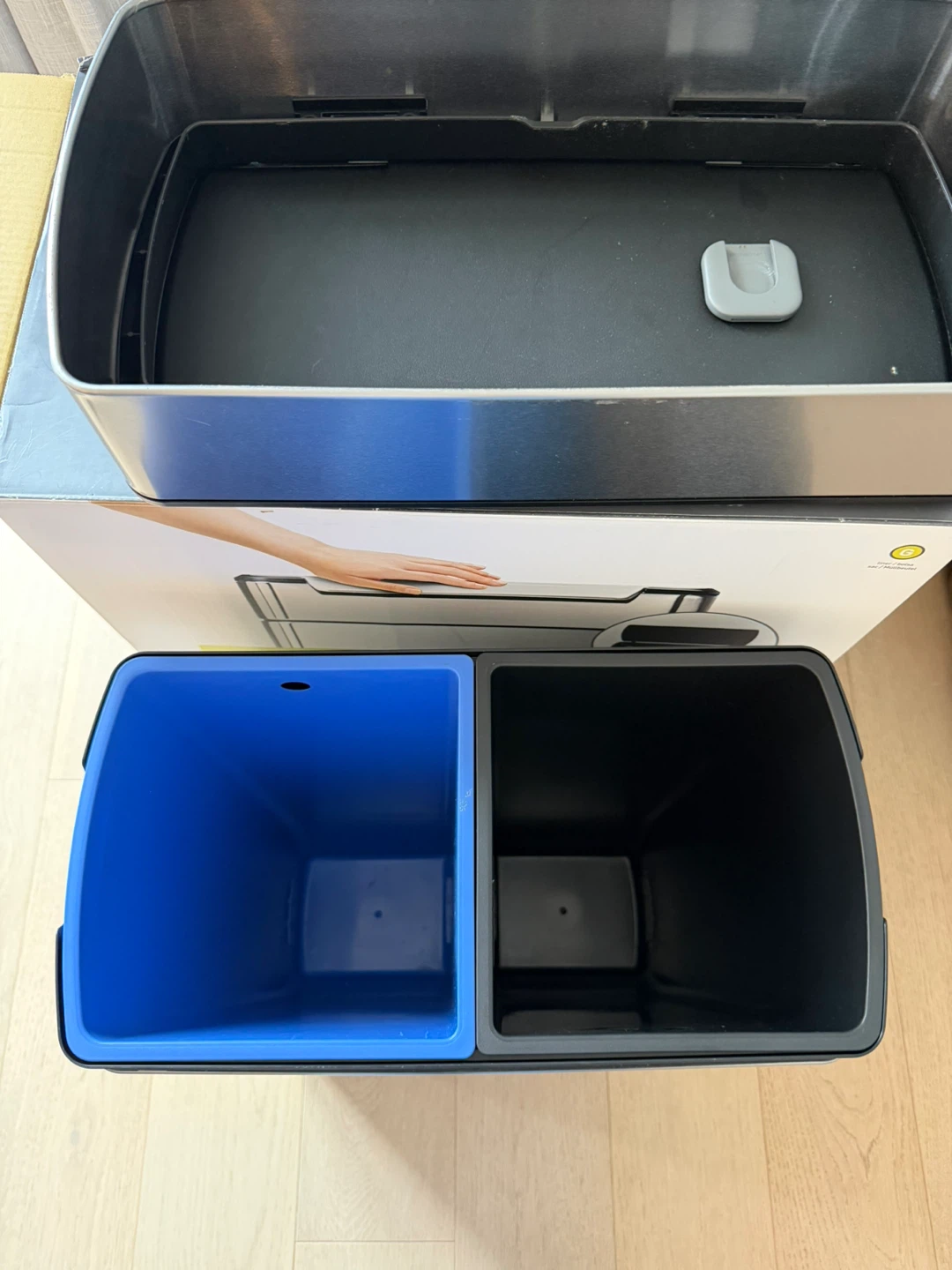 Simplehuman 48L Stainless Steel Dual Compartment Bin - photo 3