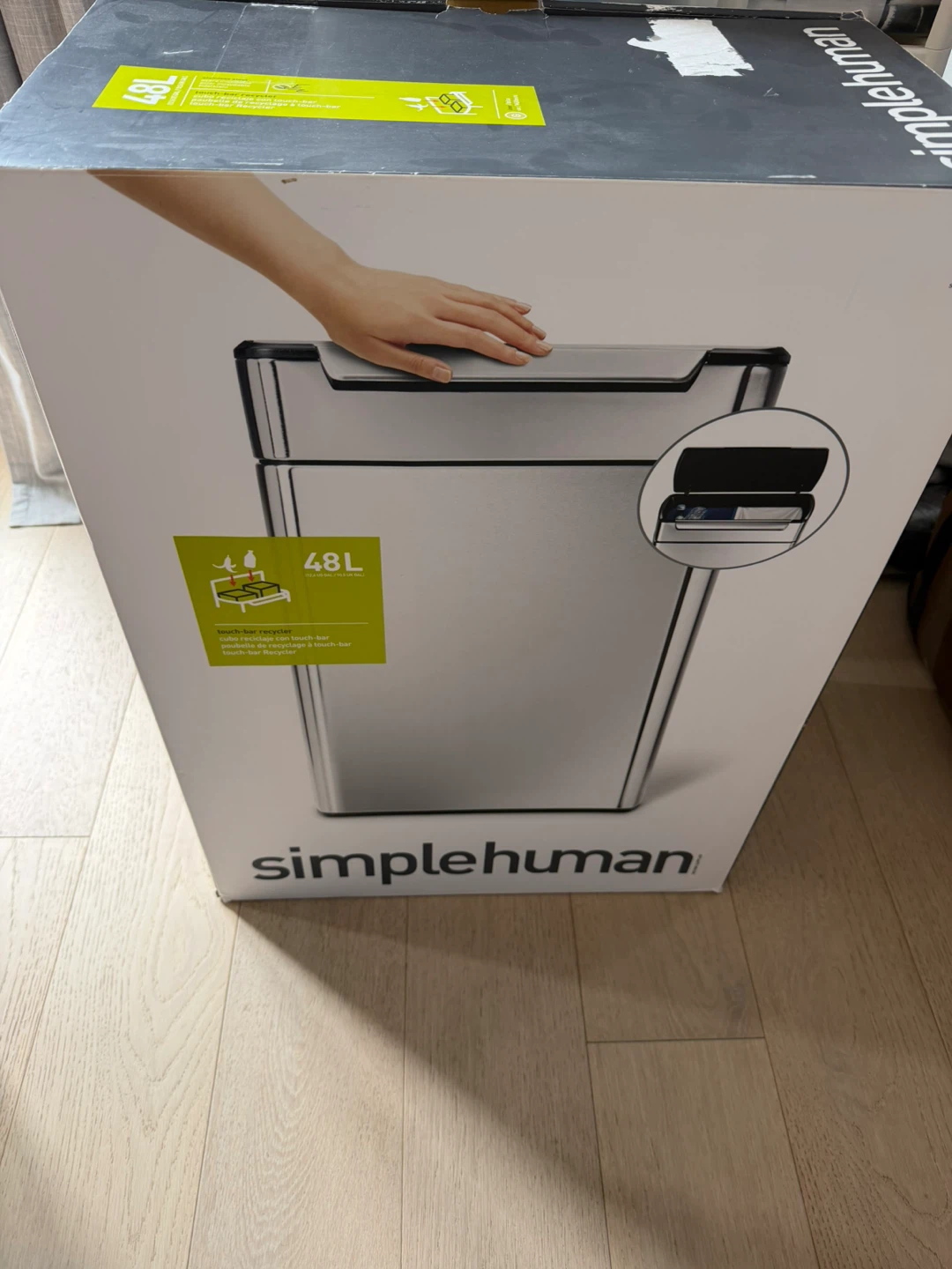 Simplehuman 48L Stainless Steel Dual Compartment Bin - photo 2