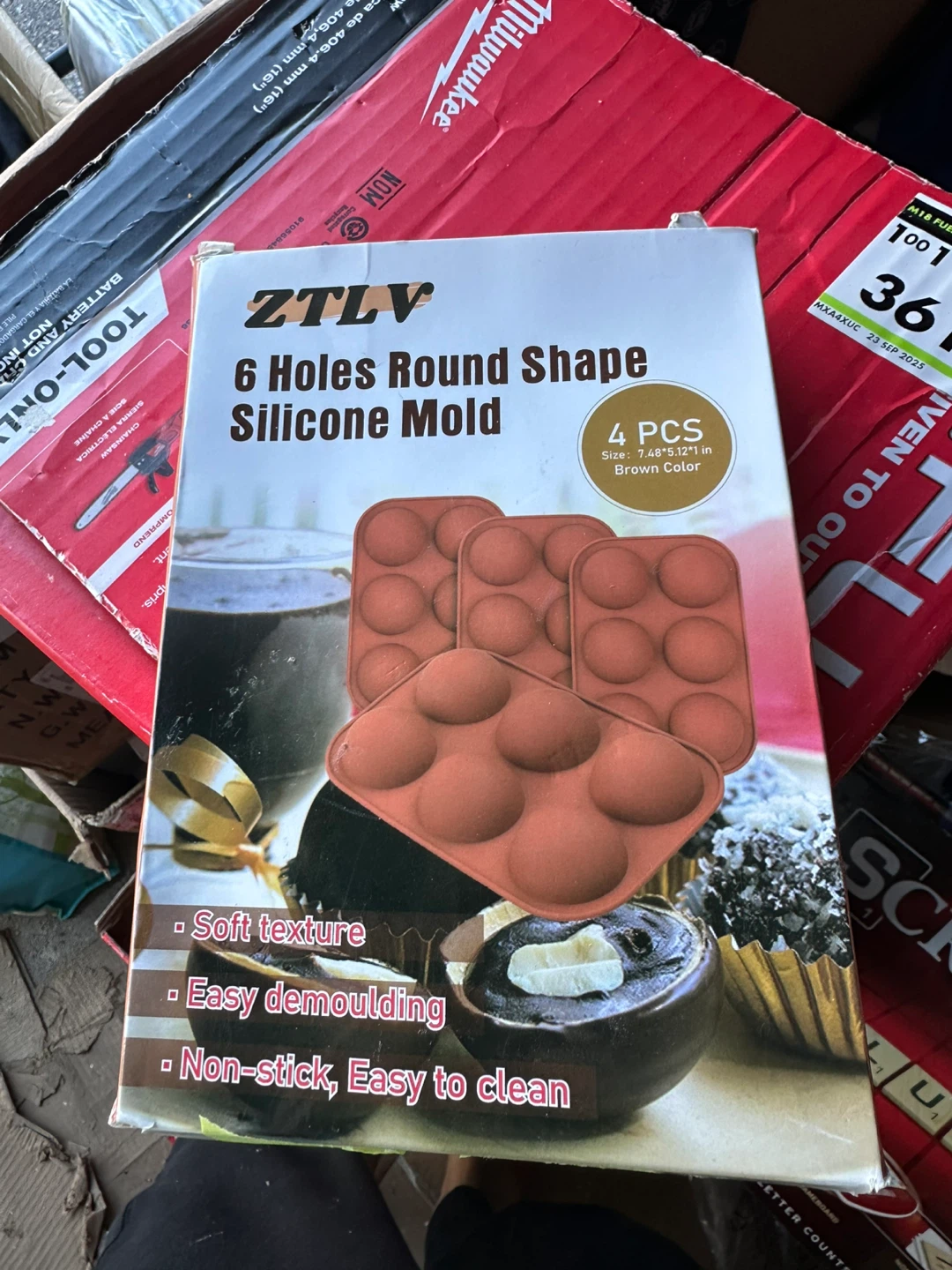 ZTLV 6 Holes Round Silicone Mold - Brown