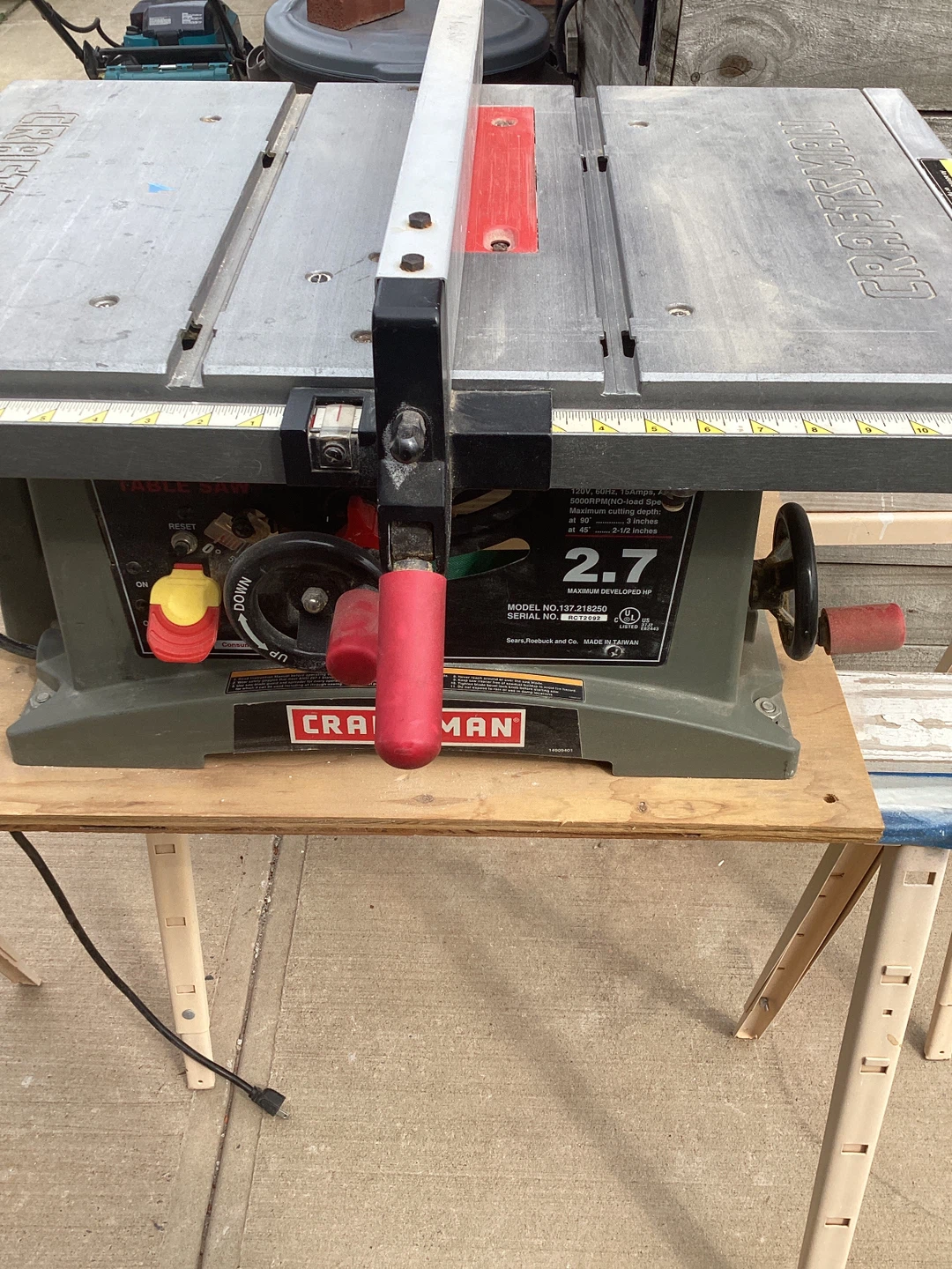 Craftsman 2.7 HP Table Saw