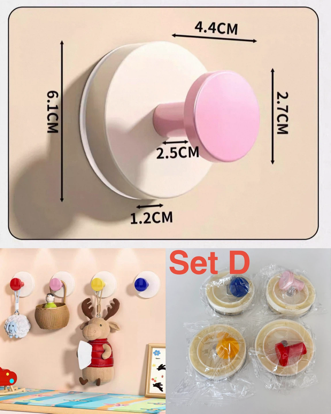 Brand New Multi-Style Hanging Hooks Set (Adhesive & Suction) - photo 5