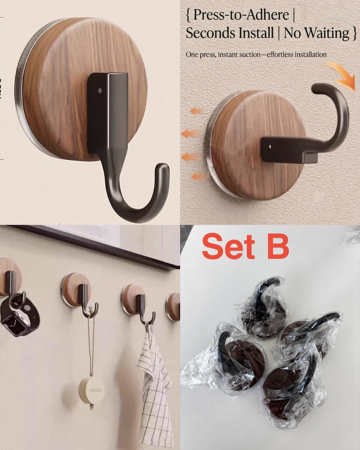 Brand New Multi-Style Hanging Hooks Set (Adhesive & Suction) - photo 3