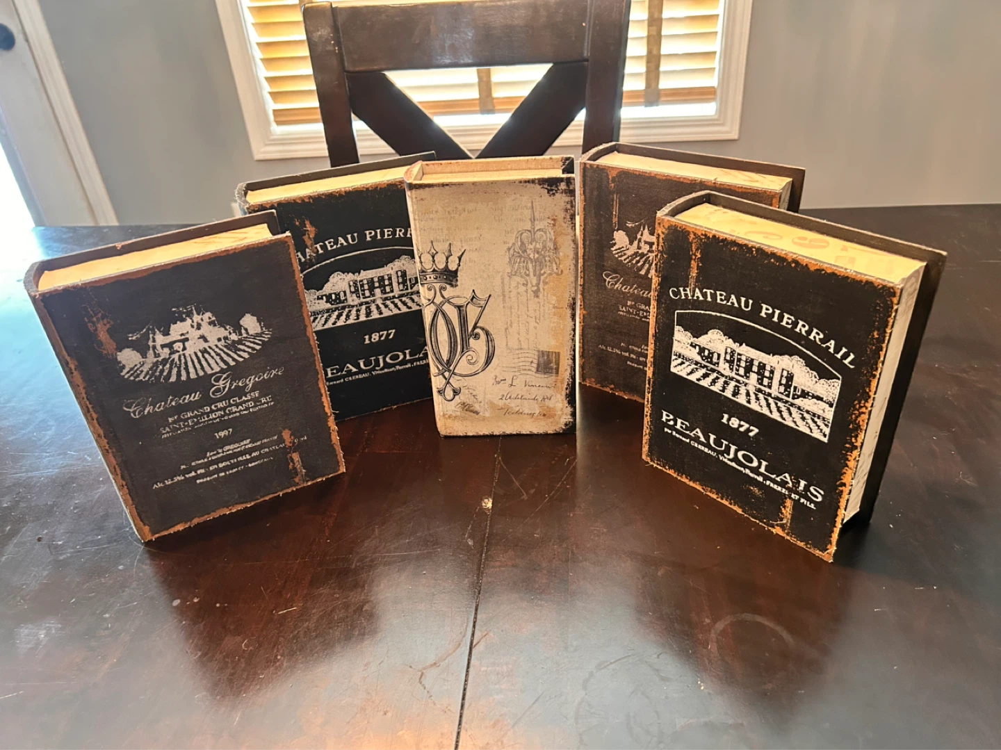 Vintage-Style Decorative Book Boxes (Set of 5)