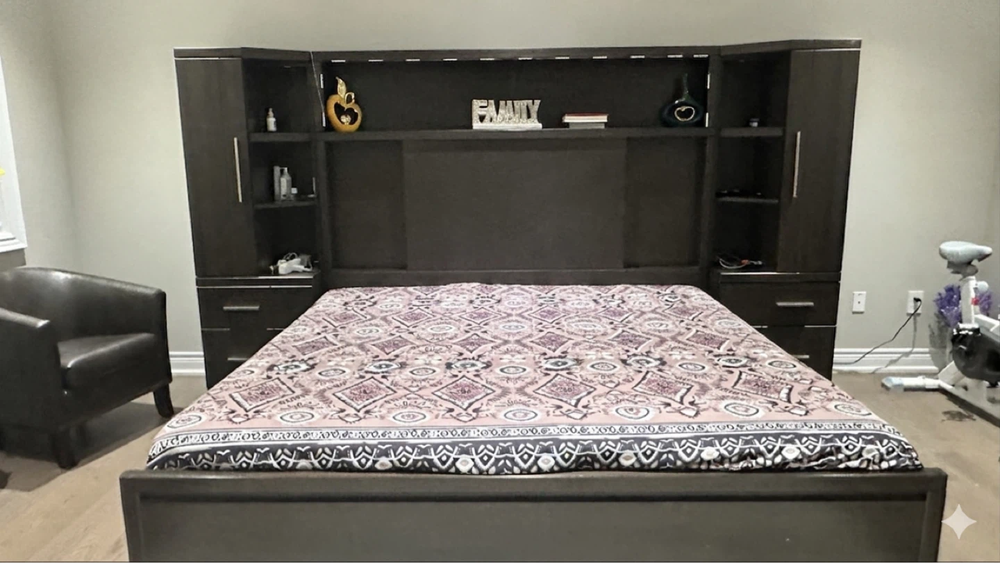 Dark Wood Bedroom Set with Storage - photo 2
