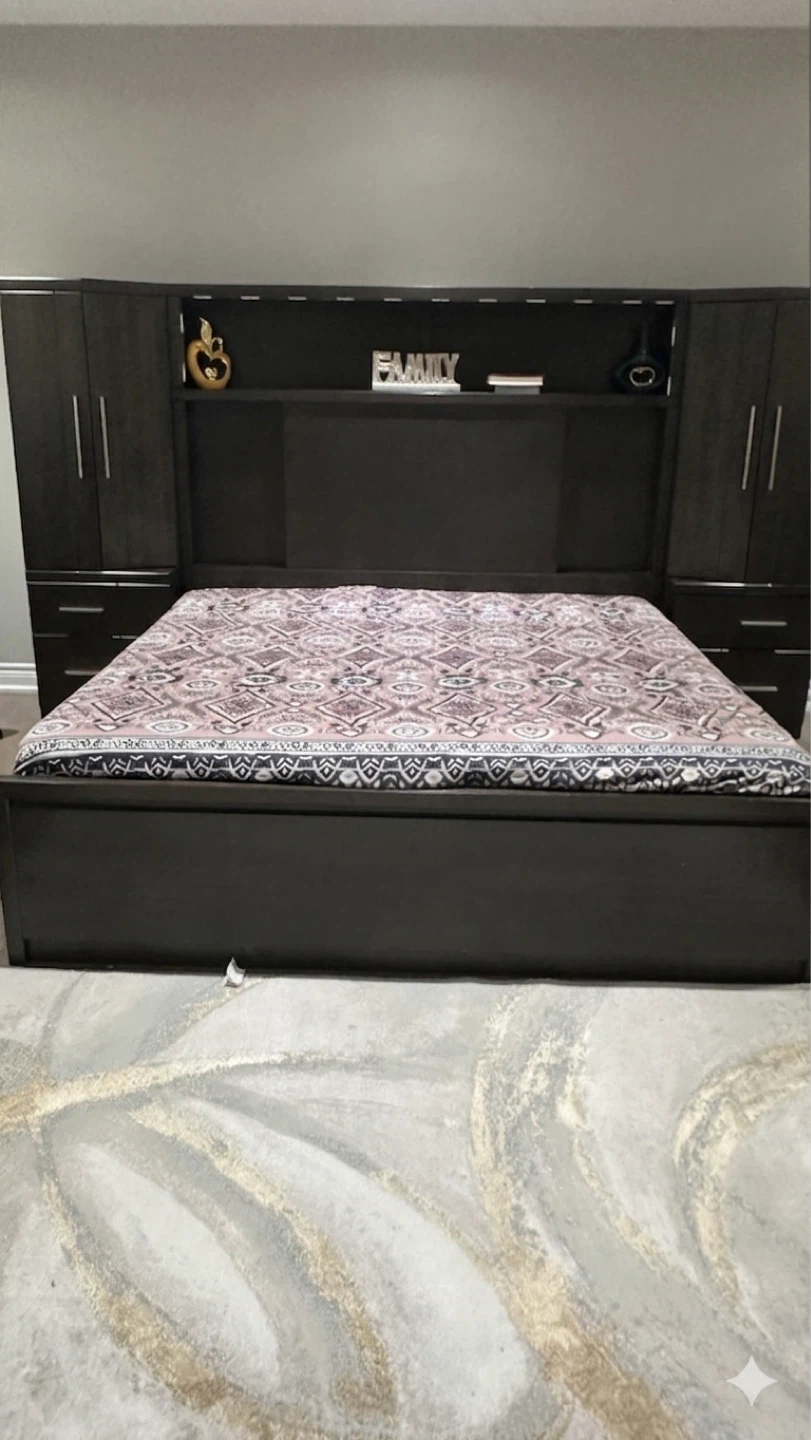 Dark Wood Bedroom Set with Storage