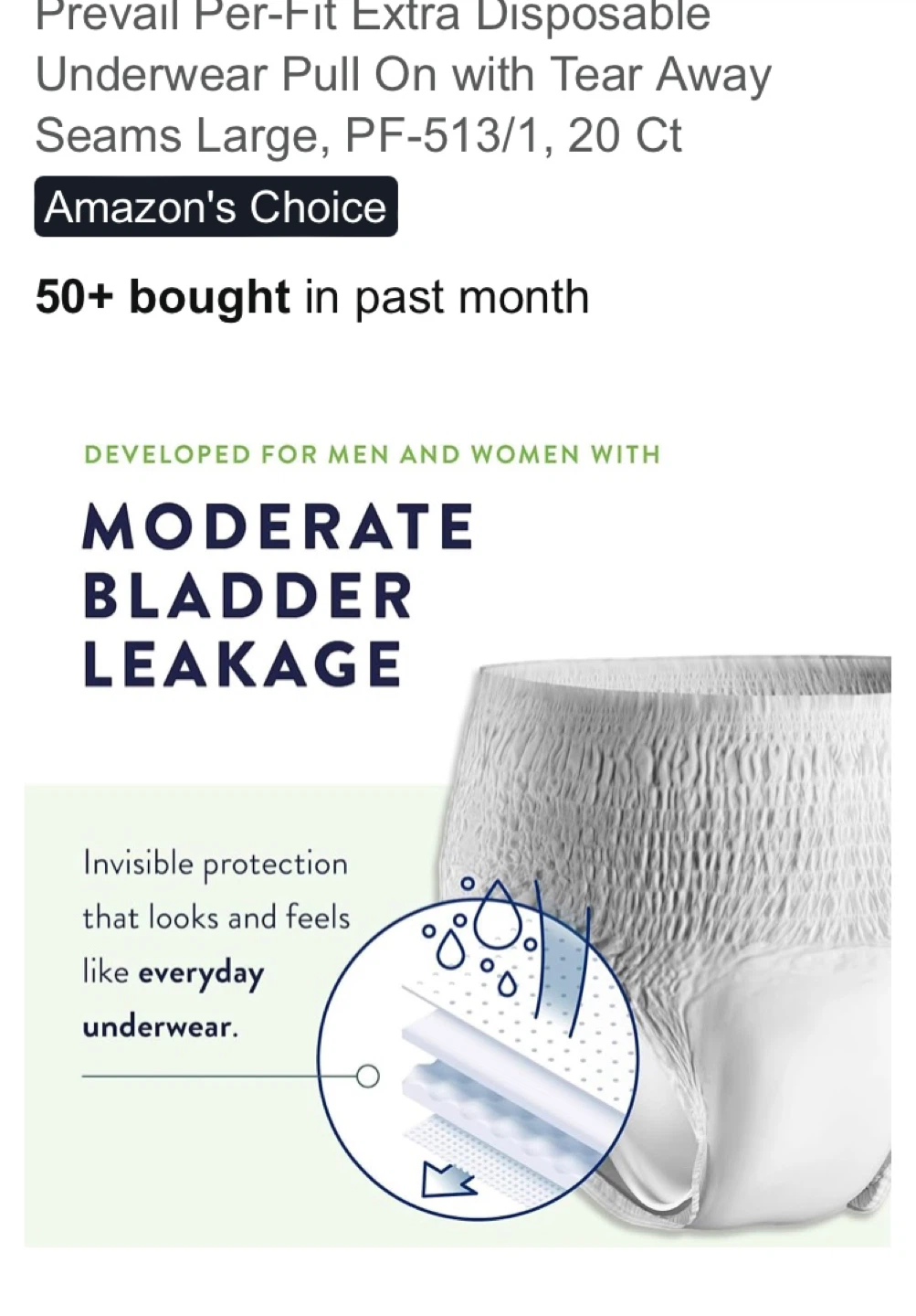 Prevail Per-Fit Extra Disposable Underwear Pull On Large, 20 Ct - photo 4