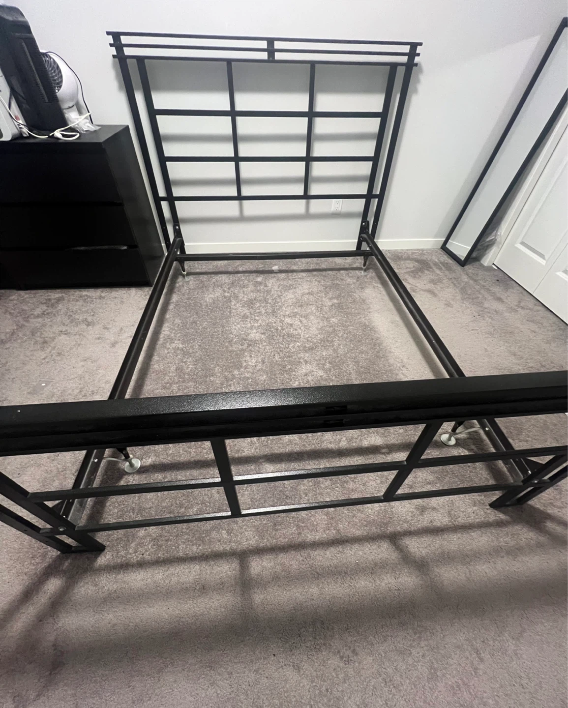 Black Metal Double Bed Frame - photo 2