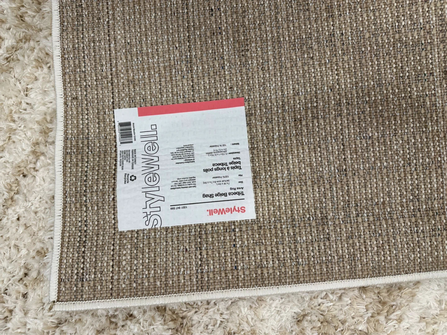 Stylewell Tribeca Beige Shag Rug 7 ft x 9 in - photo 3