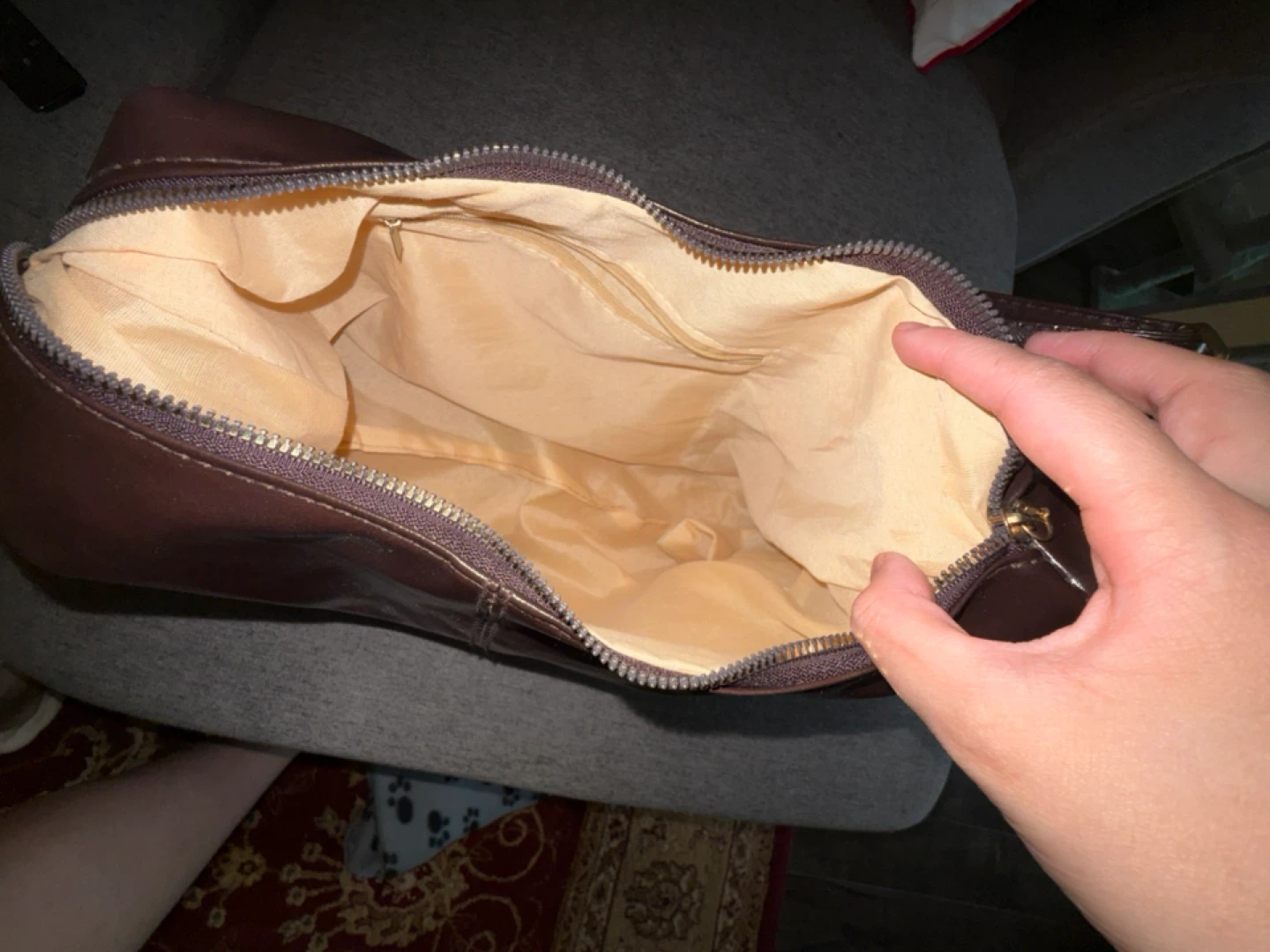 Brown Faux Leather Shoulder Bag - photo 3