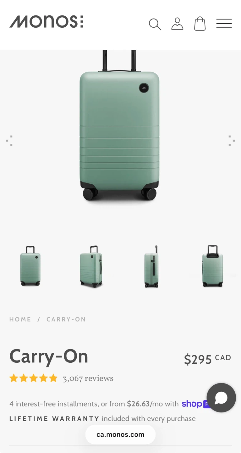Monos Carry-On Luggage - seige Green - photo 2
