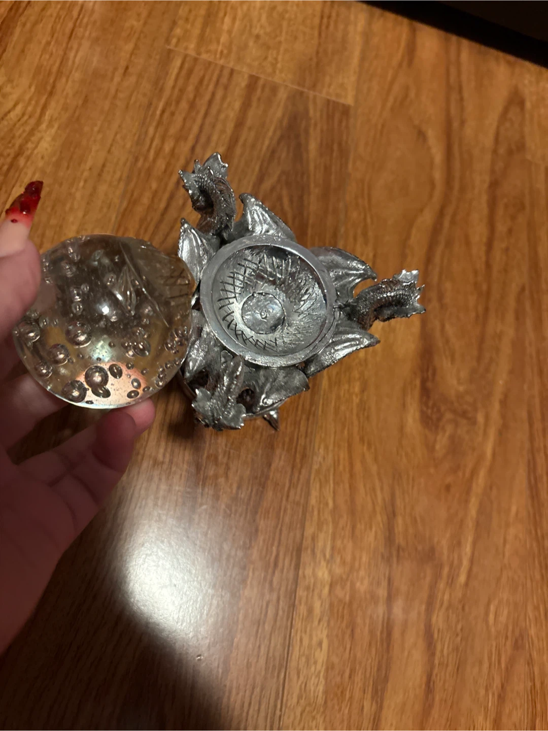 Dragon Statue Crystal Ball Decor - photo 3