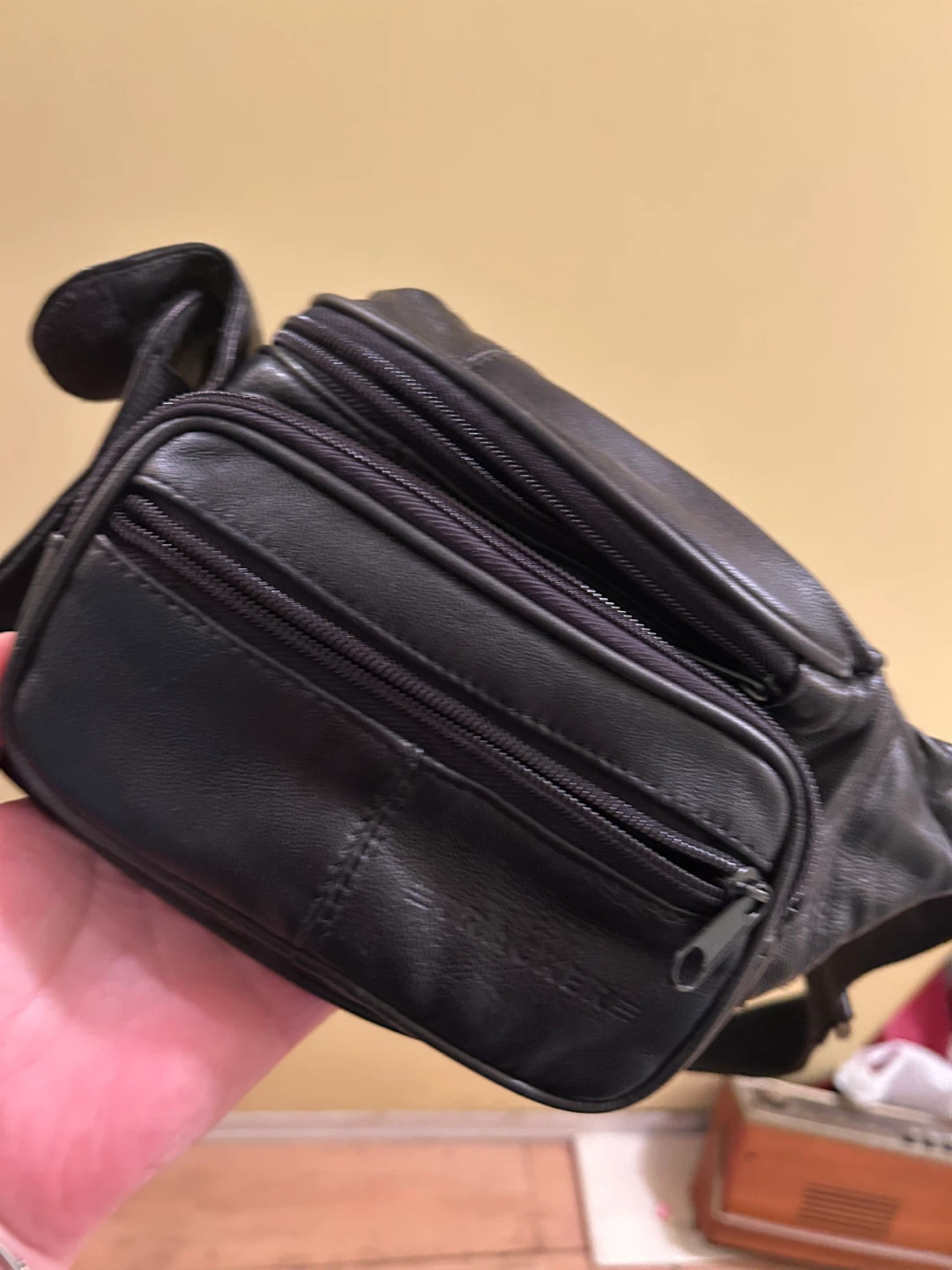Black Leather Fanny Pack