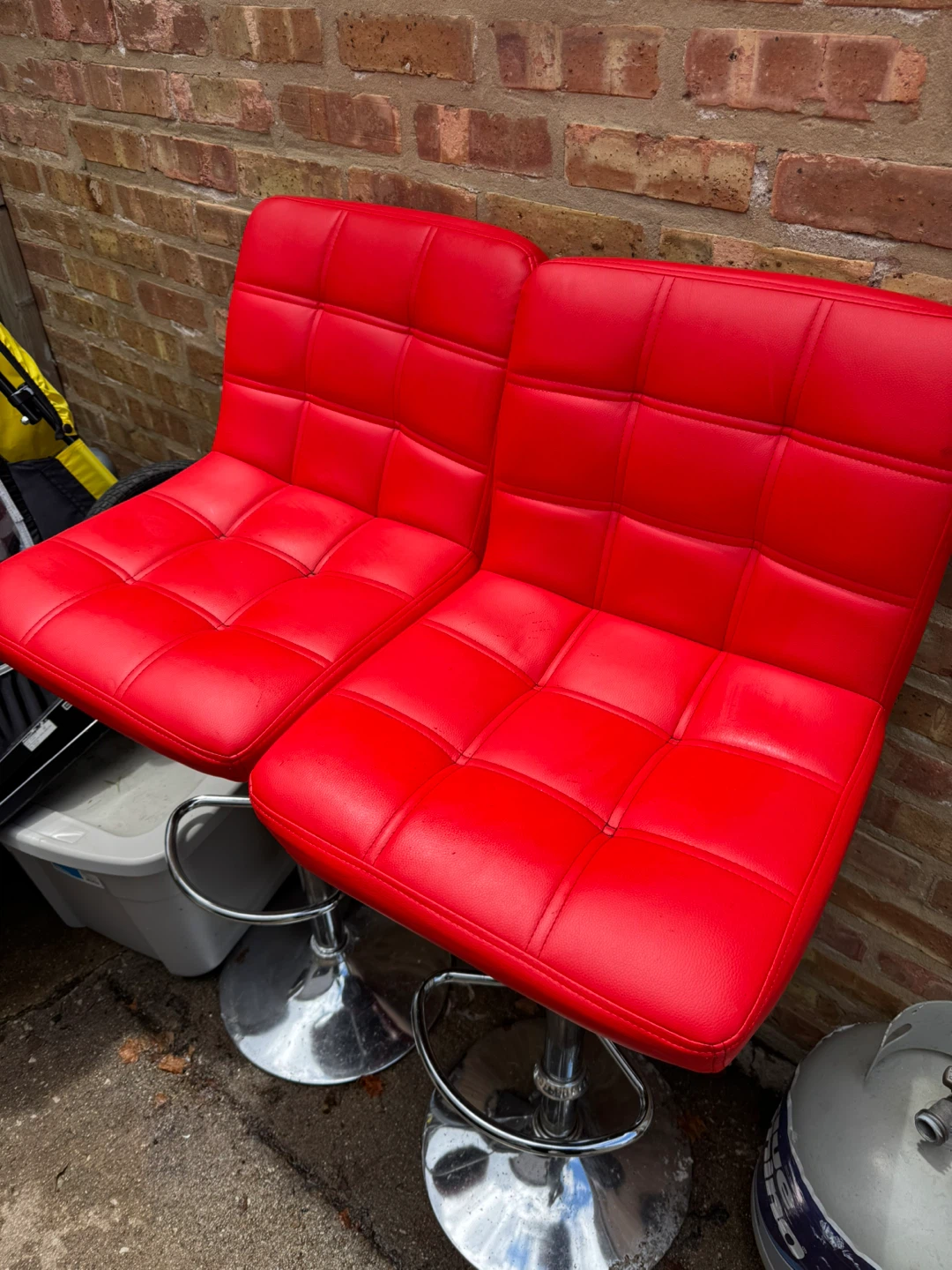 Red Swivel Bar Stools (Set of 2)