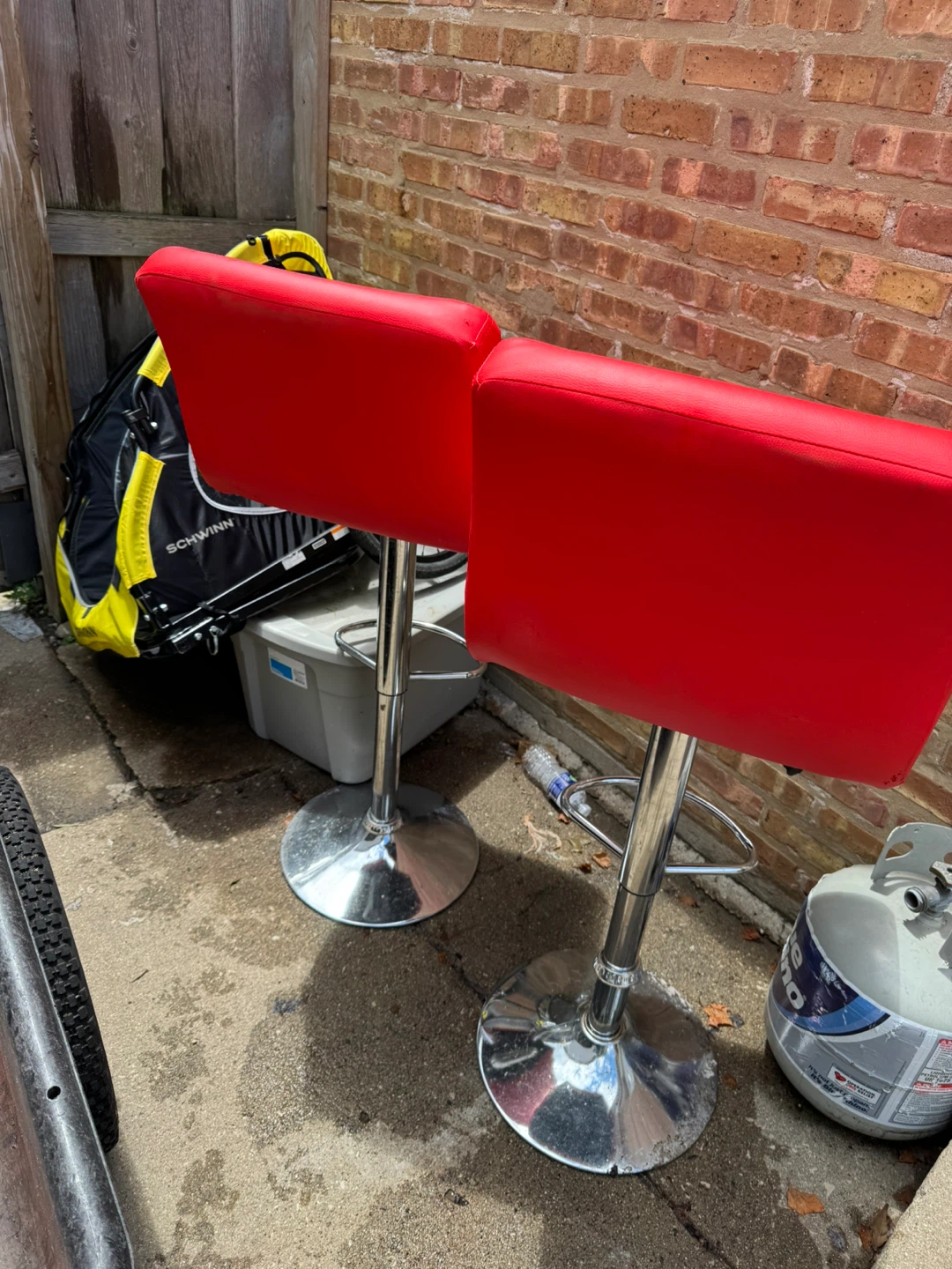 Red Swivel Bar Stools (Set of 2) - photo 2