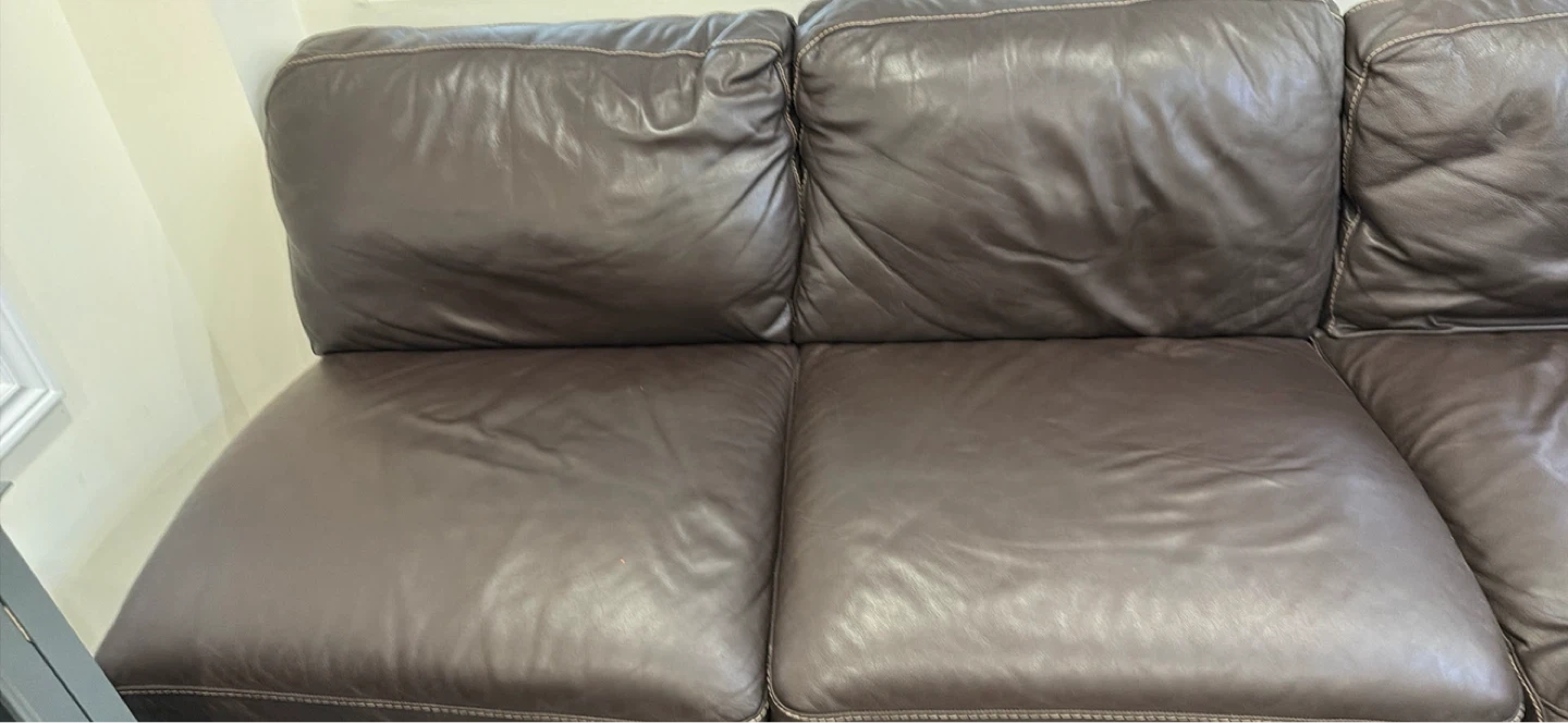 Cindy Crawford Collection Brown Leather Sofa - 6 seats - photo 5