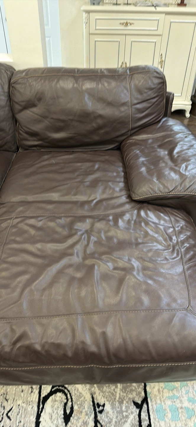 Cindy Crawford Collection Brown Leather Sofa - 6 seats - photo 2