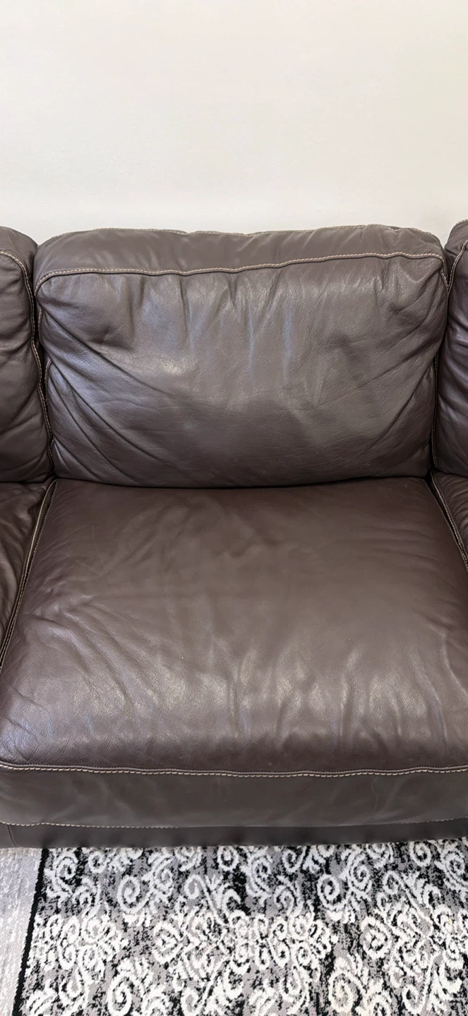 Cindy Crawford Collection Brown Leather Sofa - 6 seats - photo 3