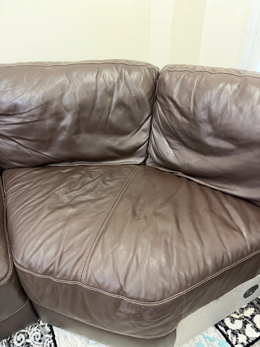 Cindy Crawford Collection Brown Leather Sofa - 6 seats - photo 4