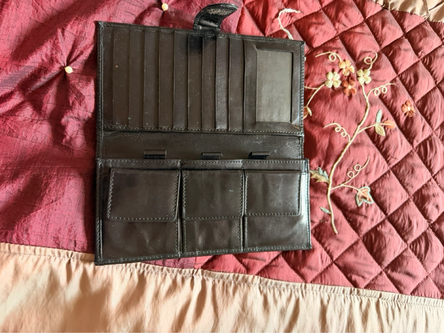 Black Leather Clutch Wallet