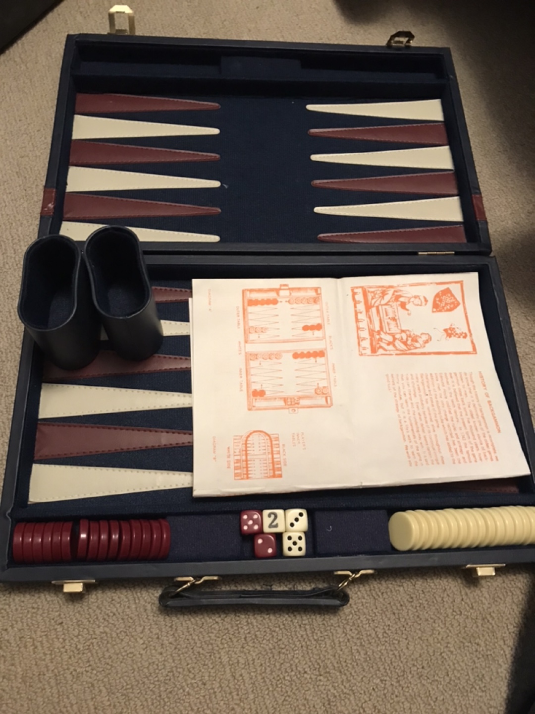 Backgammon Set with Portable Case
