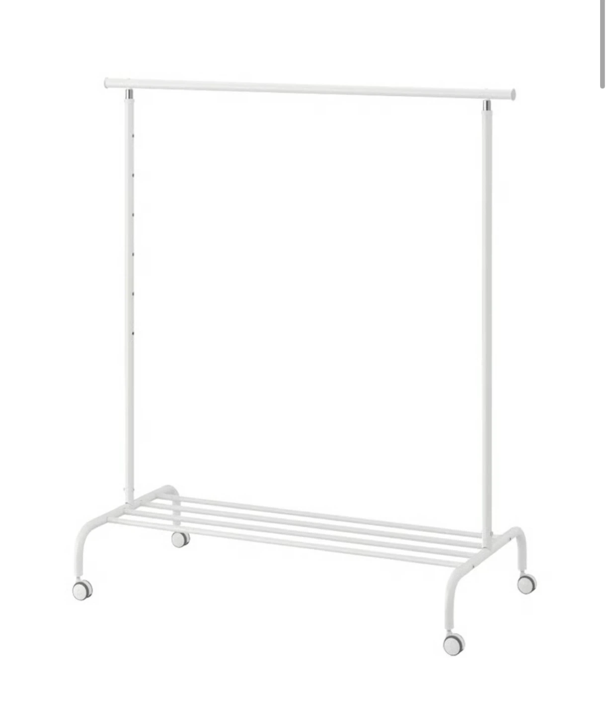 IKEA-White Rolling Clothes Rack