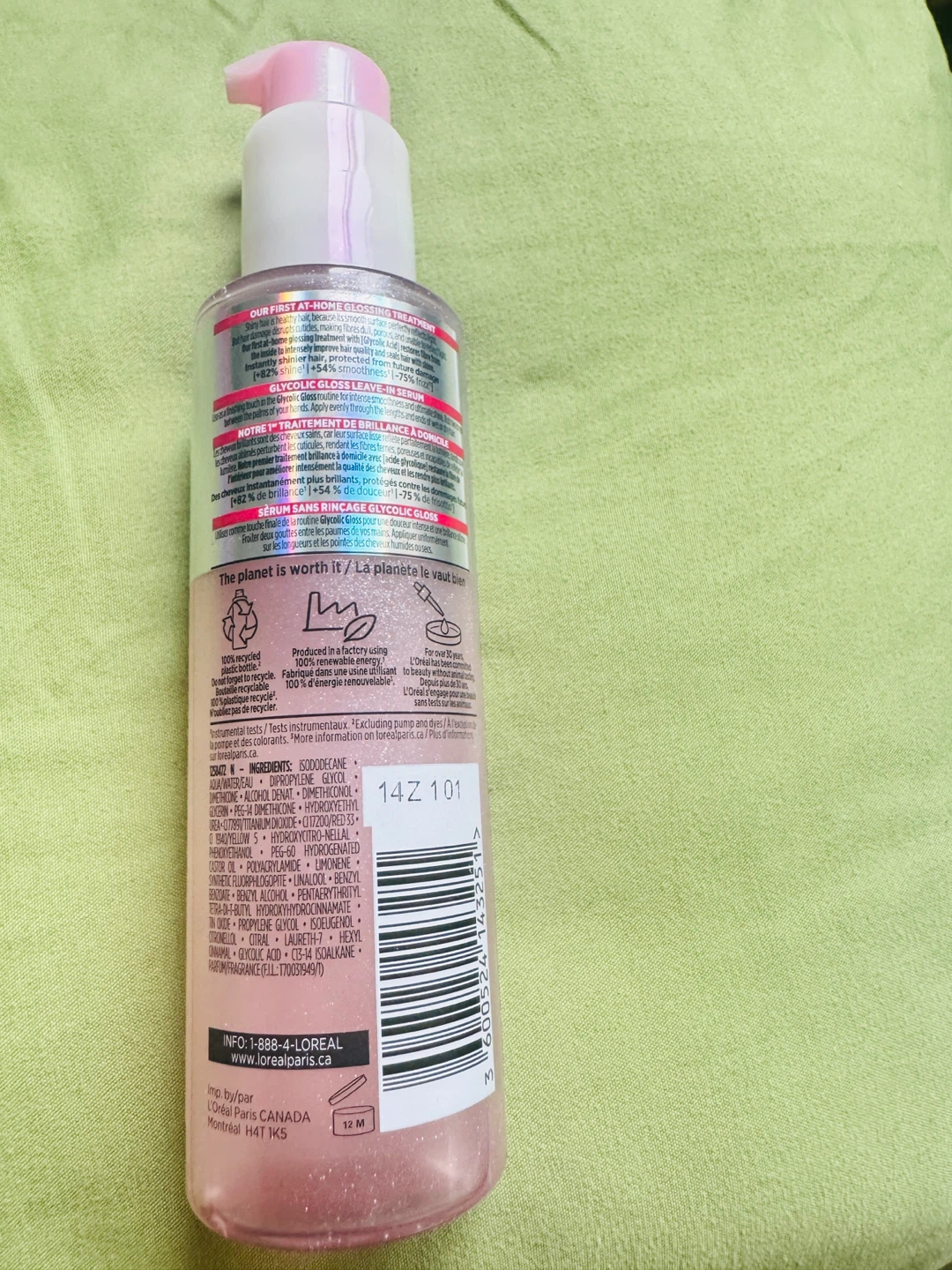 L'Oréal Paris Glycolic Gloss Leave-In Serum 150 mL - photo 2