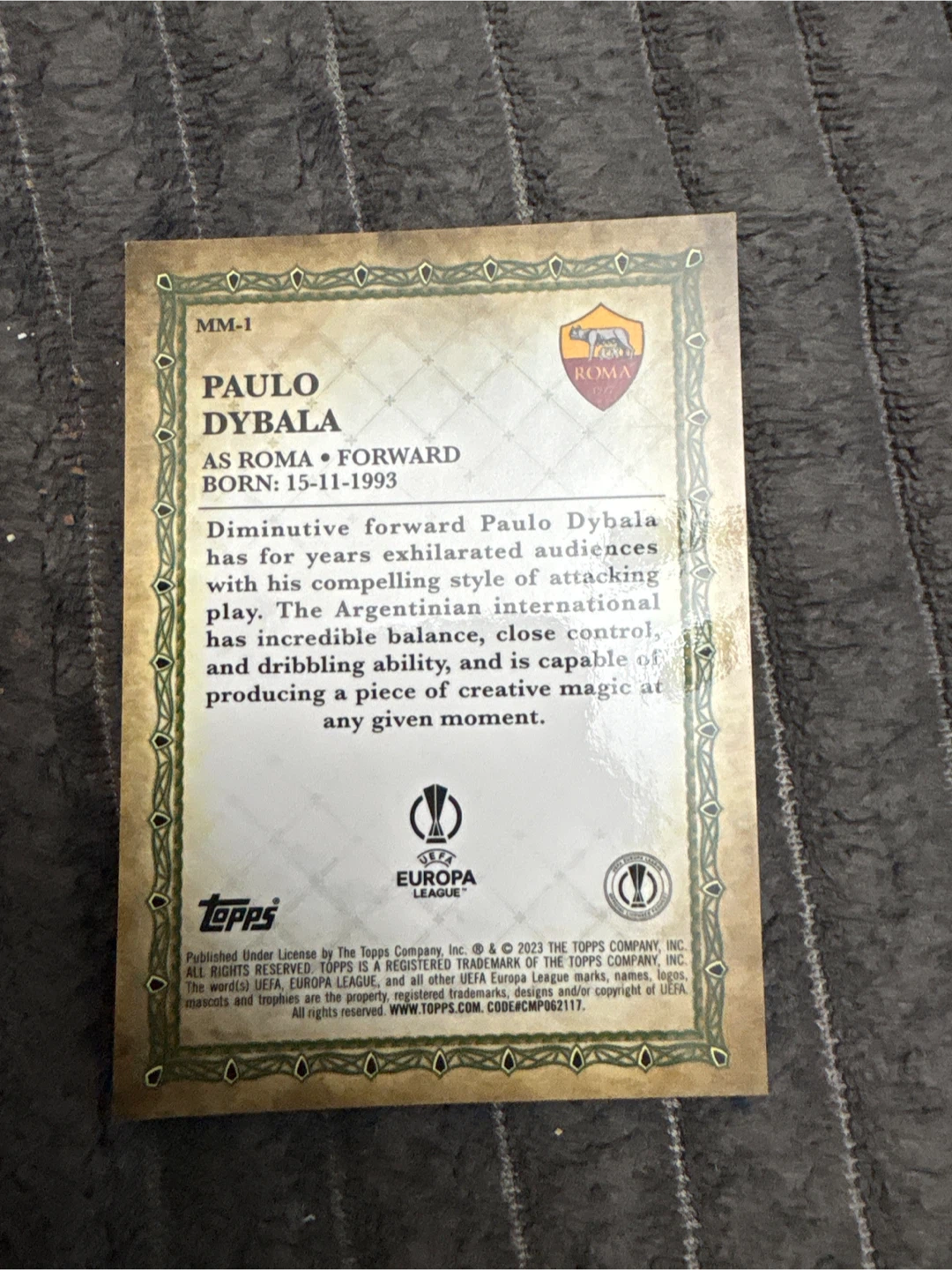 Topps Merlin Paulo Dybala Soccer Card - photo 2