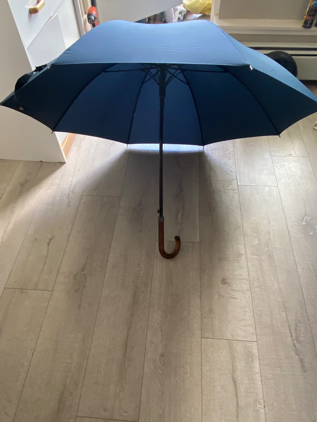 Blue Umbrella with Wooden Handle - photo 3