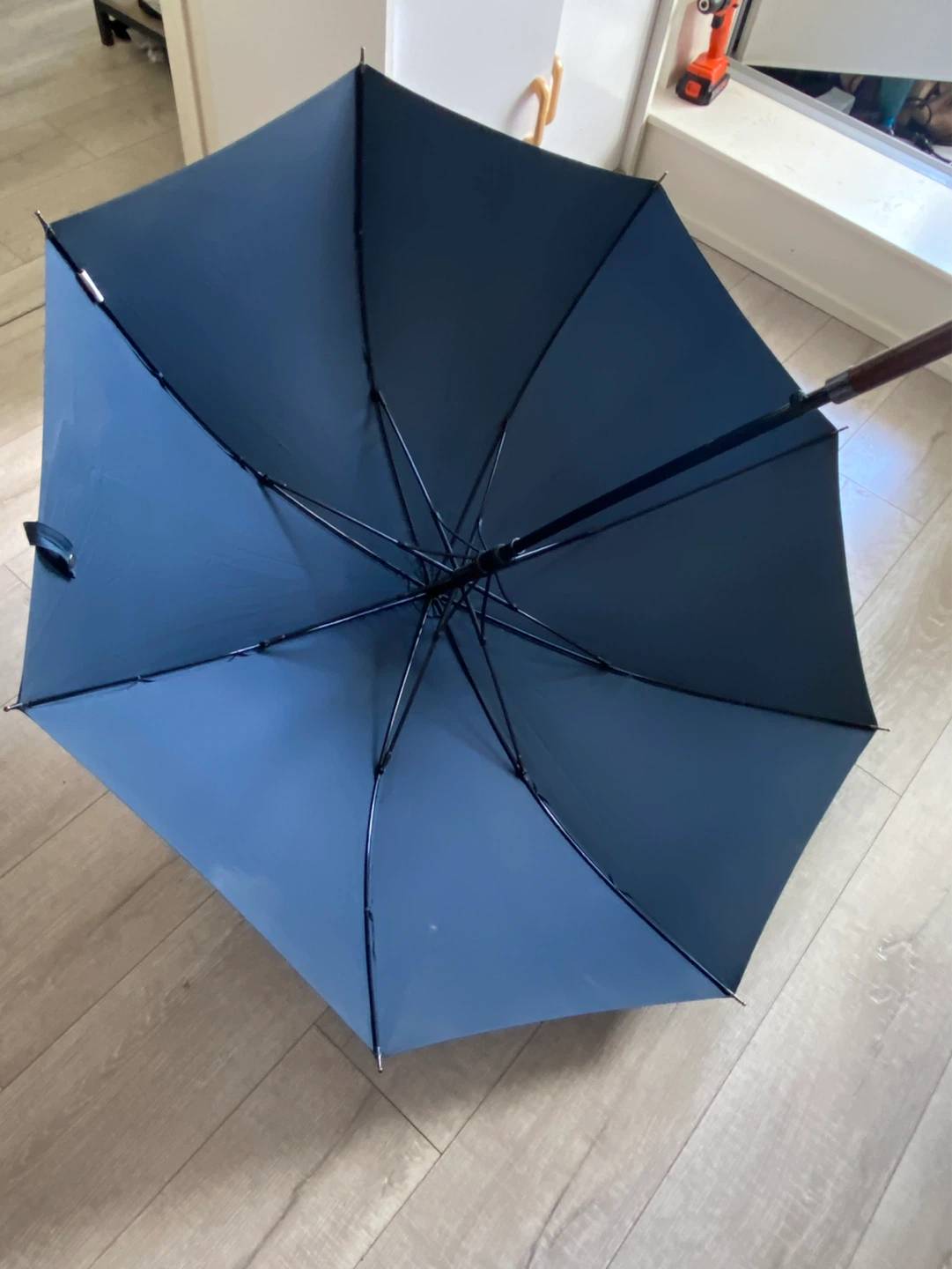 Blue Umbrella with Wooden Handle - photo 4