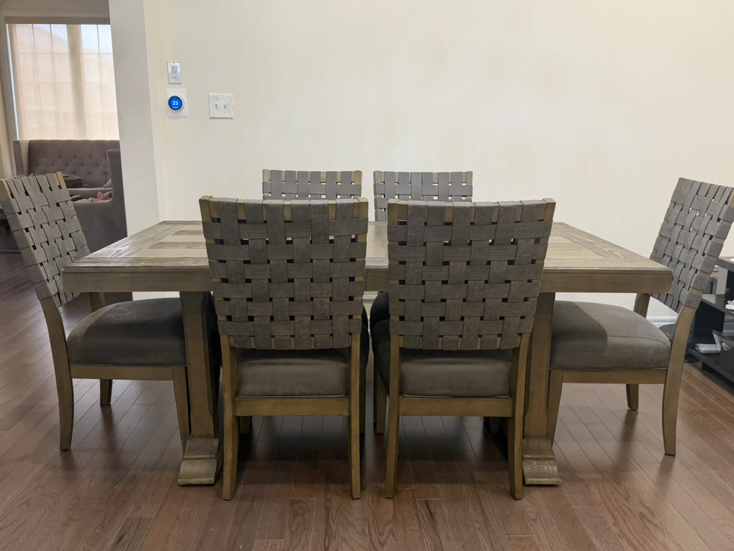 Modern Farm House Wood table with 6 chairs - photo 2