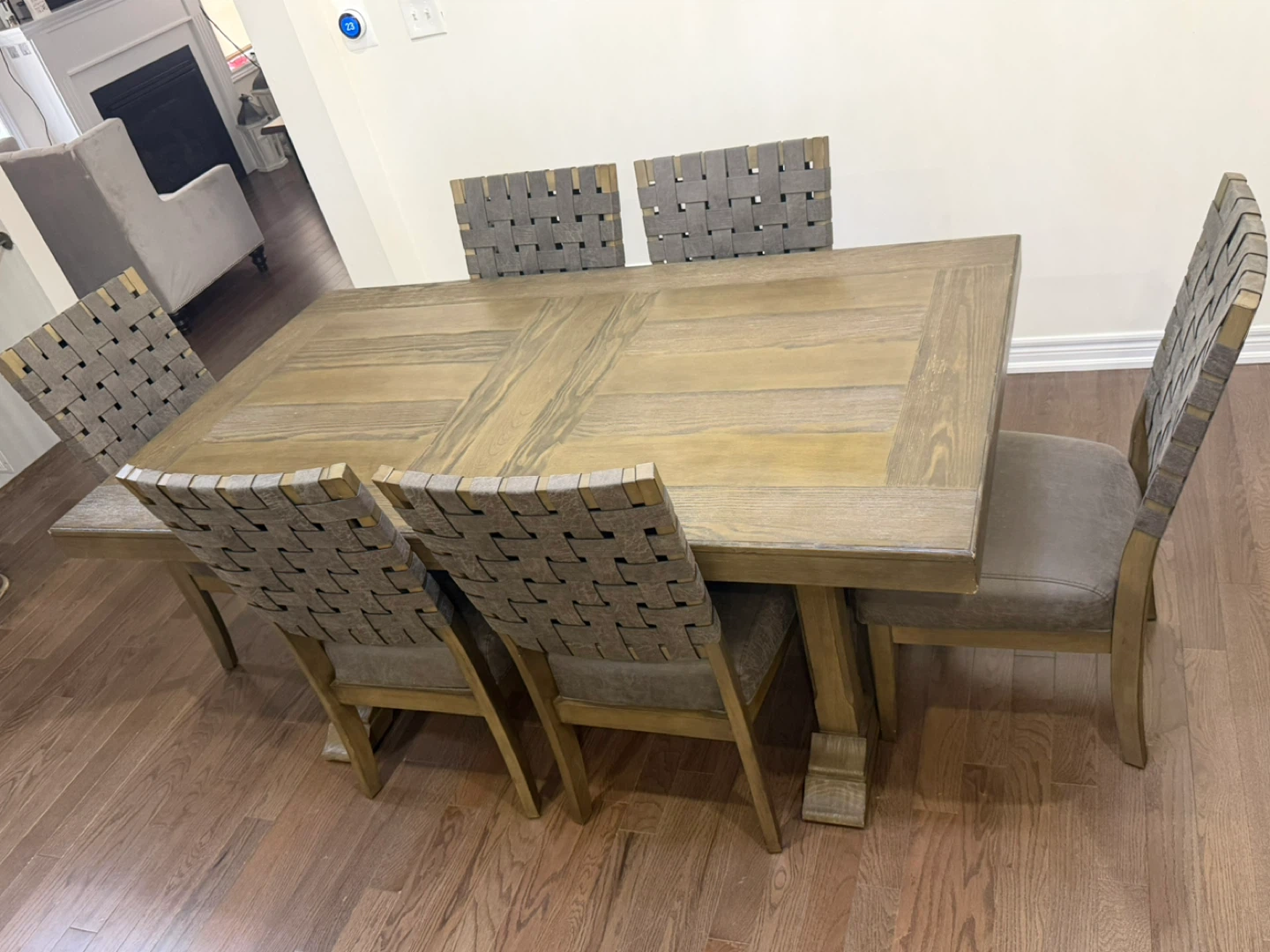 Modern Farm House Wood table with 6 chairs