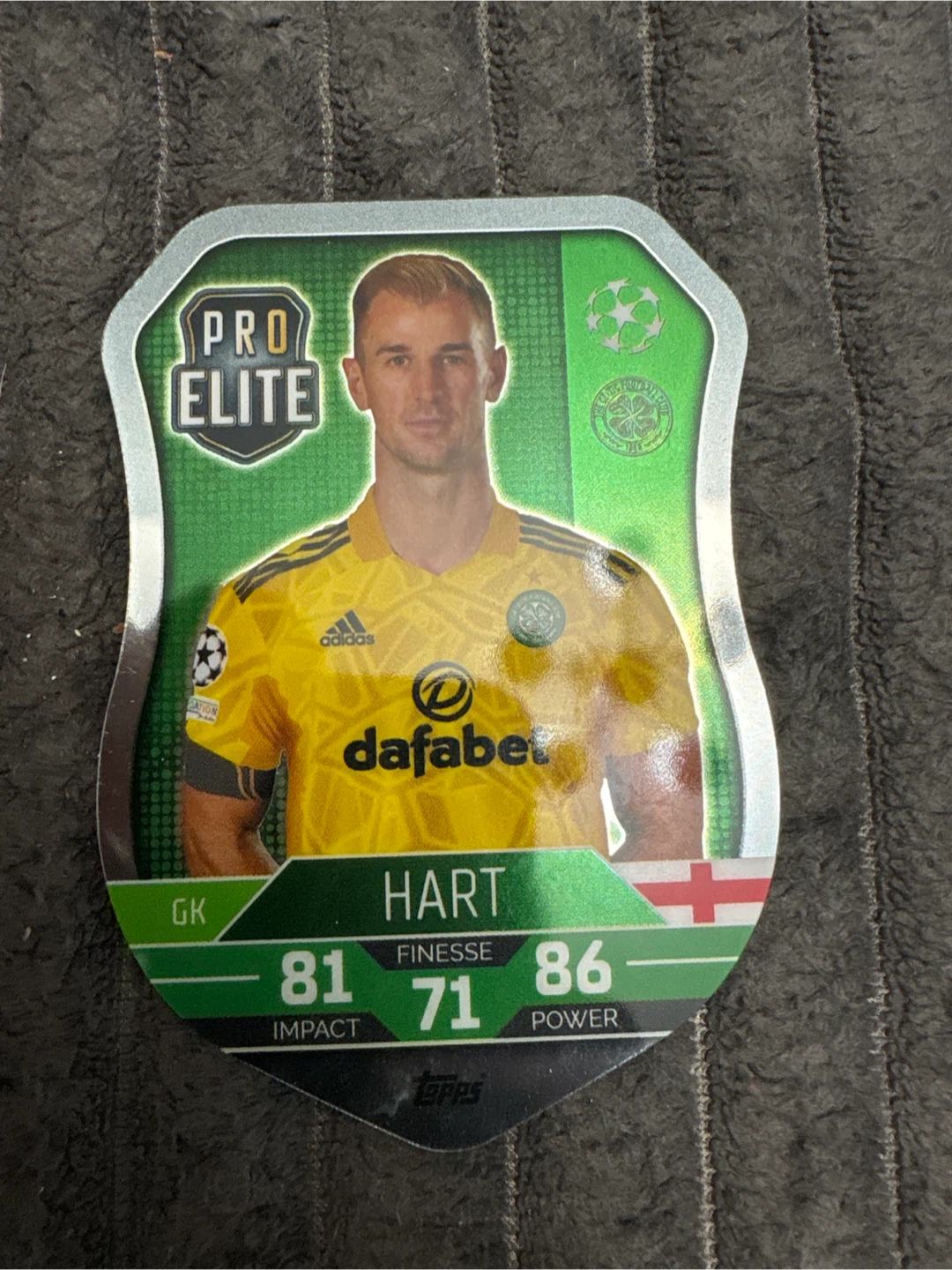 Joe Hart Pro Elite Goalkeeper Football Card
