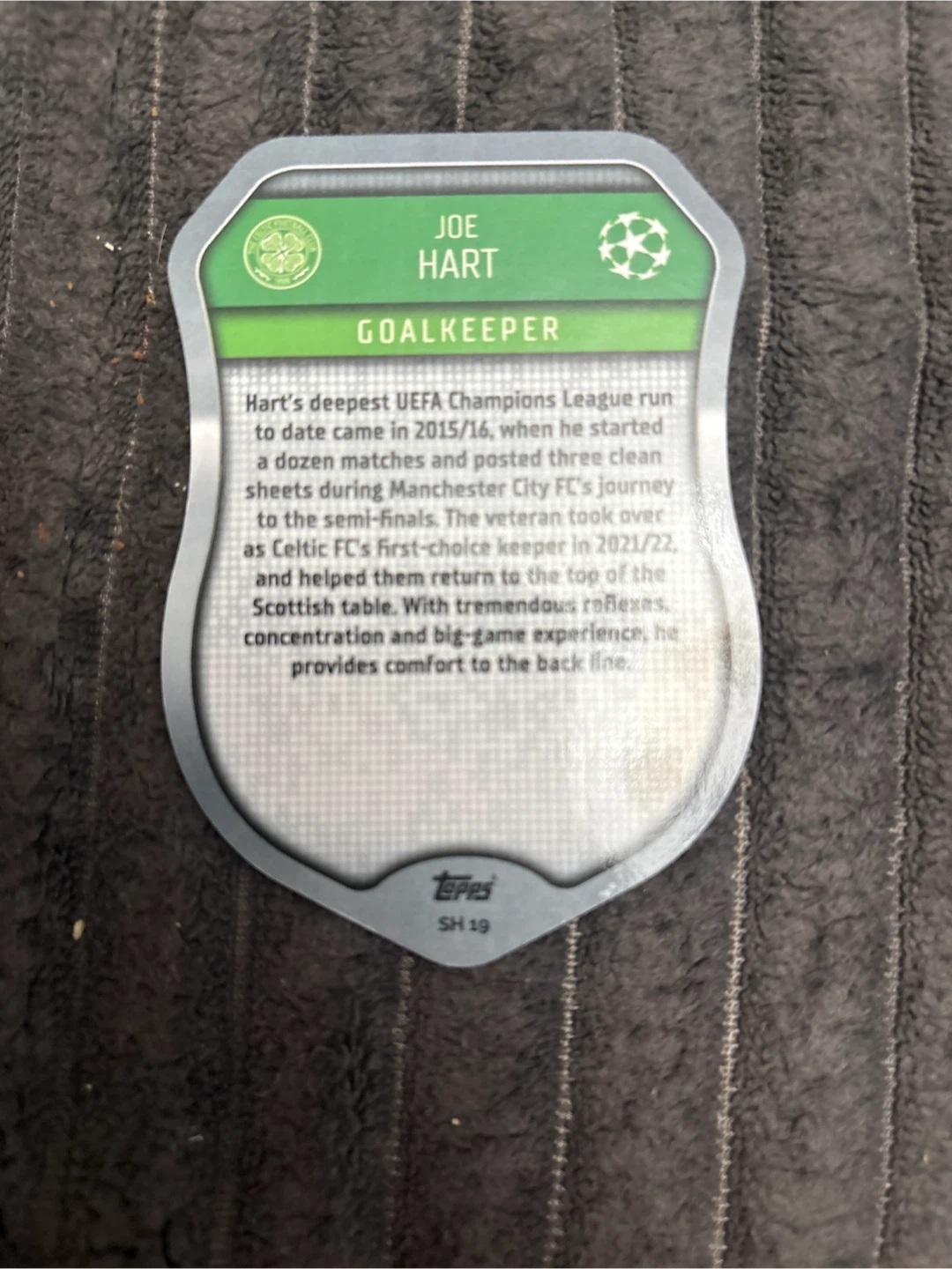 Joe Hart Pro Elite Goalkeeper Football Card - photo 2