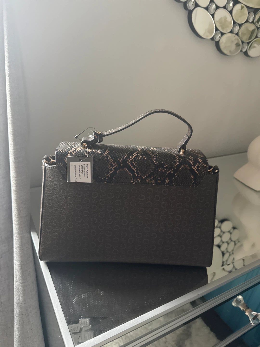 GUESS Handbag with Snake Print Detail - photo 2