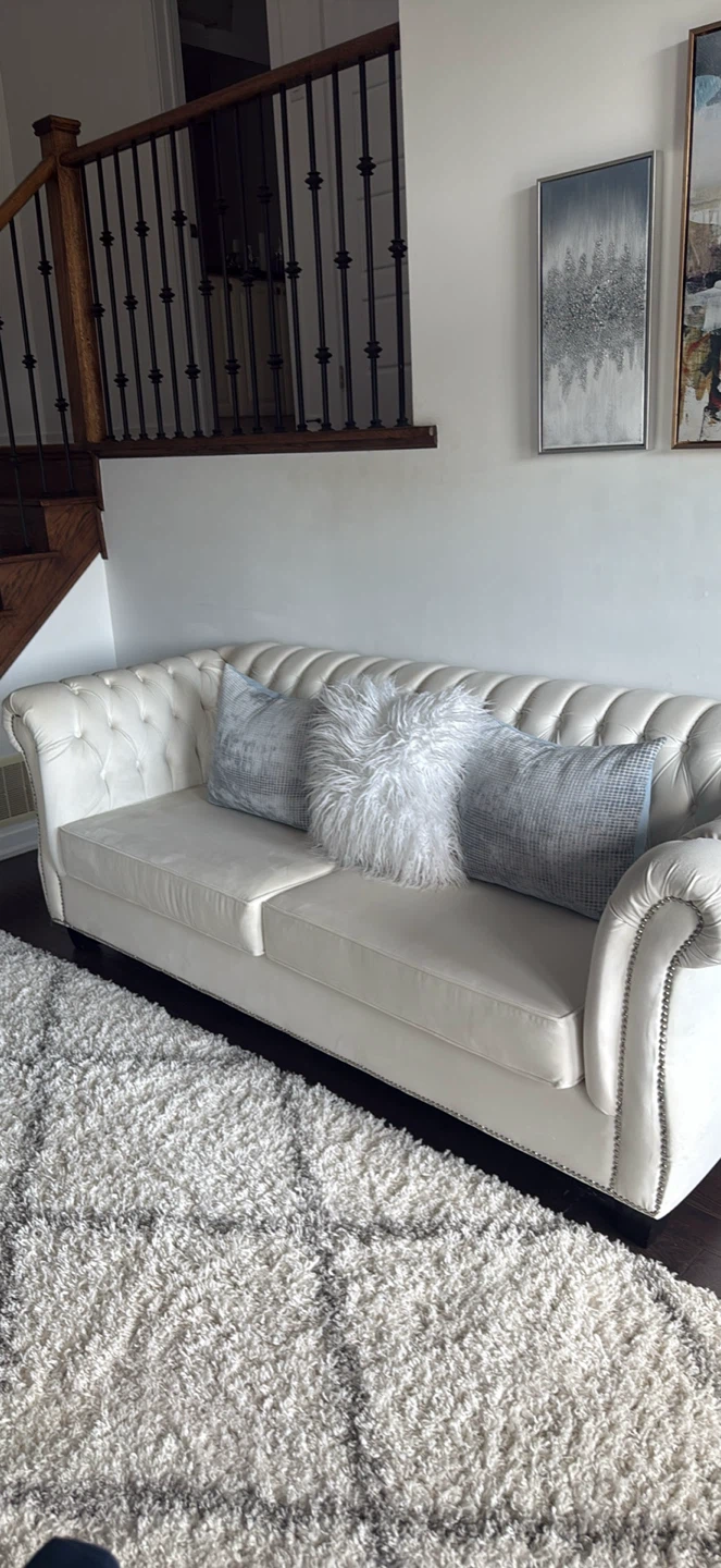 Tufted Cream Sofa