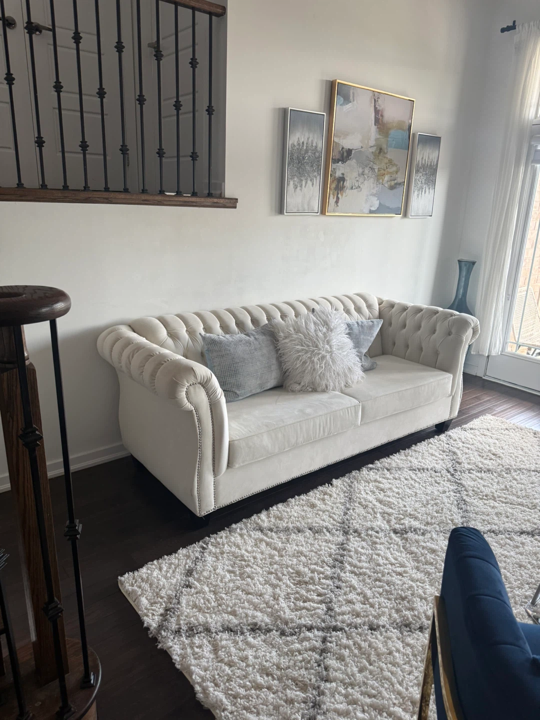 Tufted Cream Sofa - photo 3