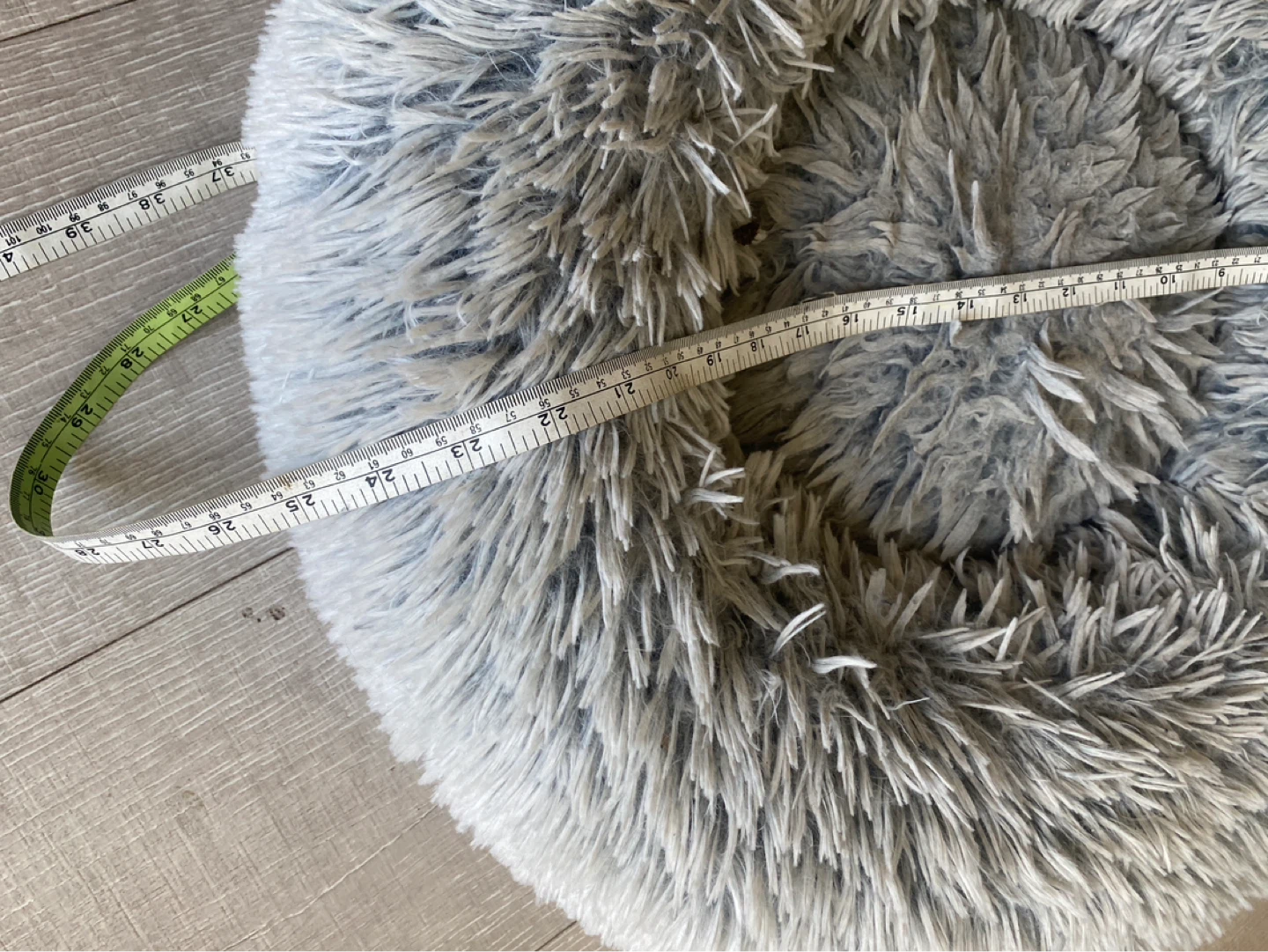 Plush Round Pet Bed - Grey - photo 4