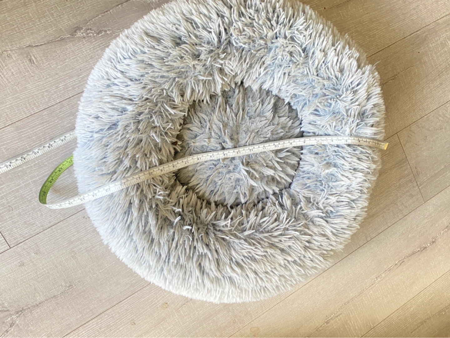 Plush Round Pet Bed - Grey - photo 3