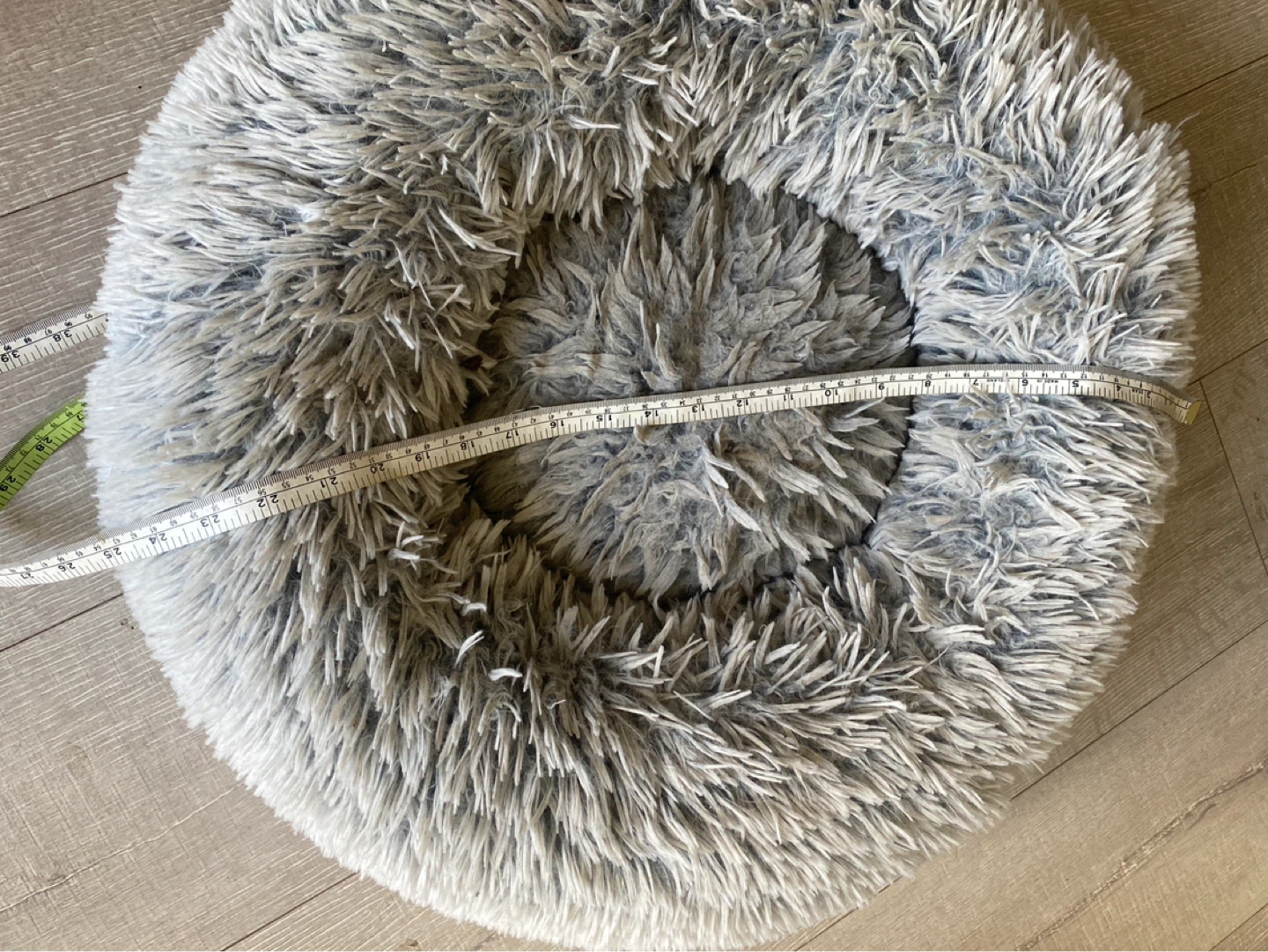 Plush Round Pet Bed - Grey - photo 2