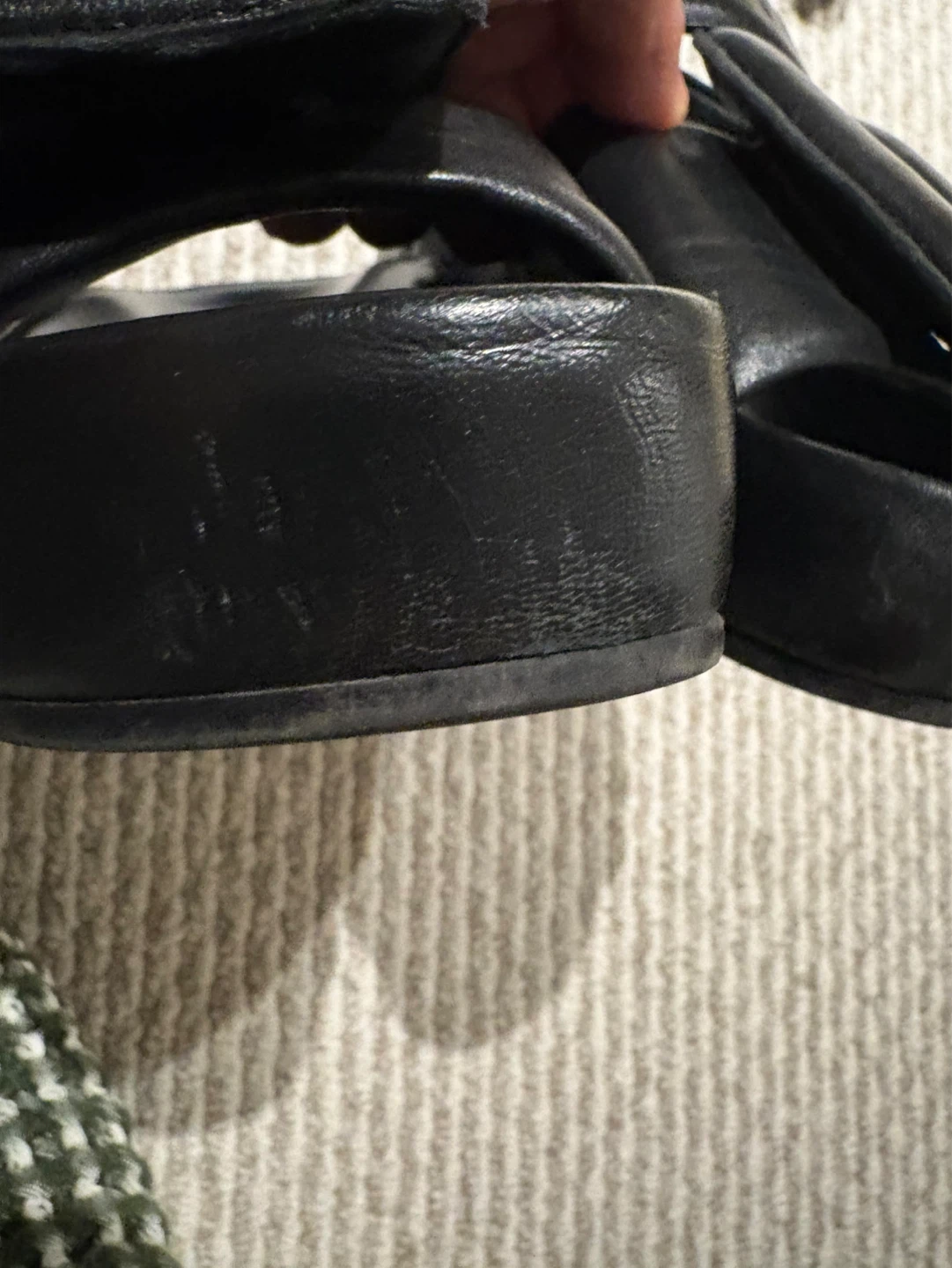 Women's Black Lambskin Chunky Sandals - photo 5