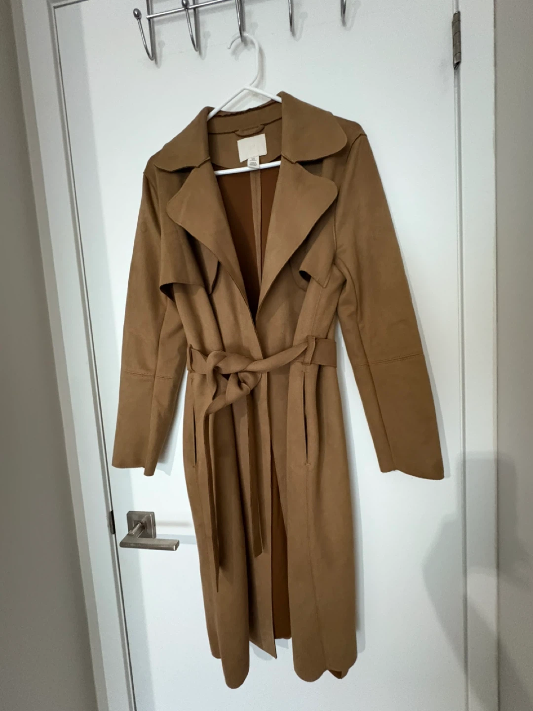 Brown Suede Trench Coat - photo 2