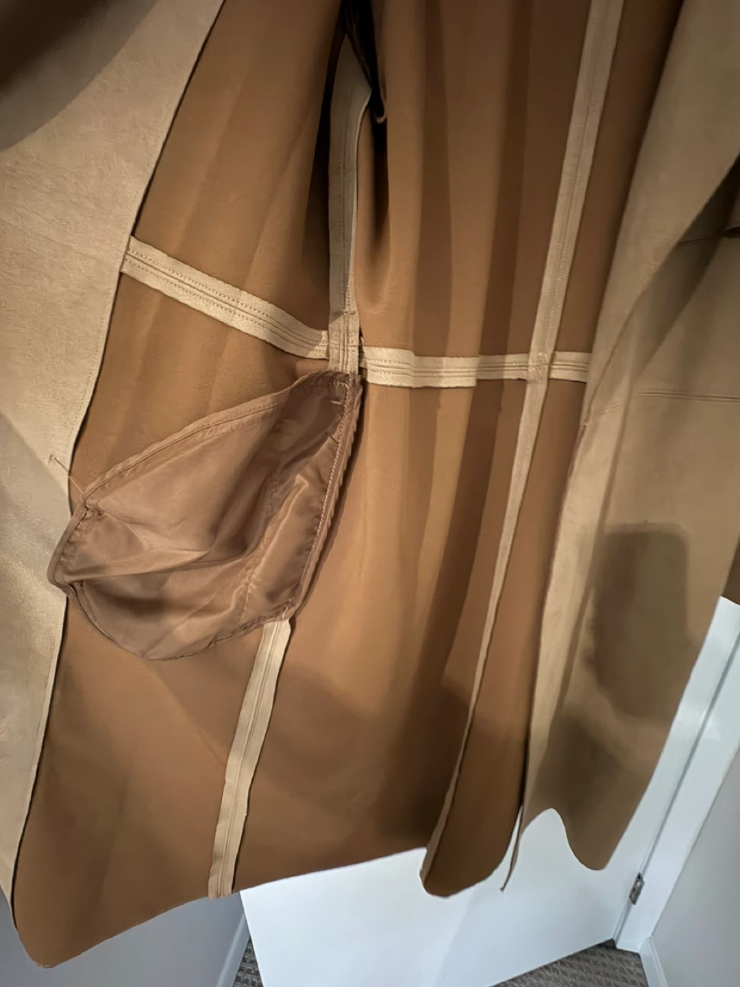 Brown Suede Trench Coat - photo 5