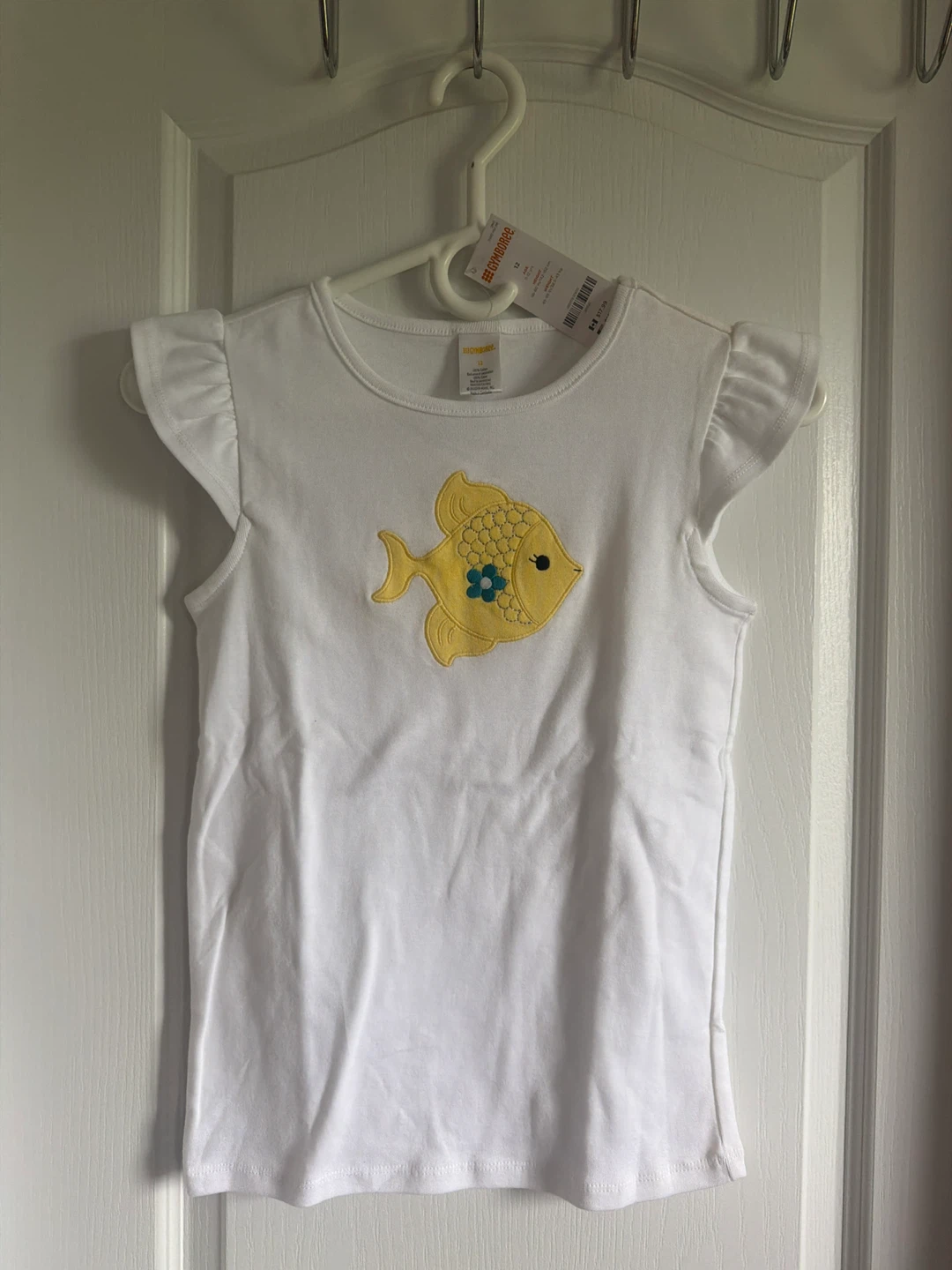 Gymboree White Fish Applique T-Shirt Size 12