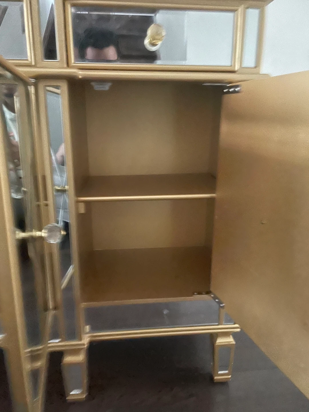 Mirrored Gold Buffet/Sideboard with Cabinet and Drawers - photo 3