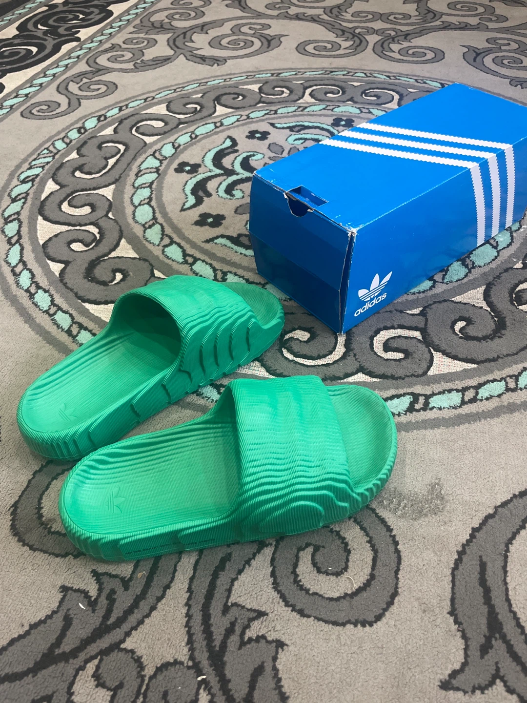 Adidas Green Adilette Slides
